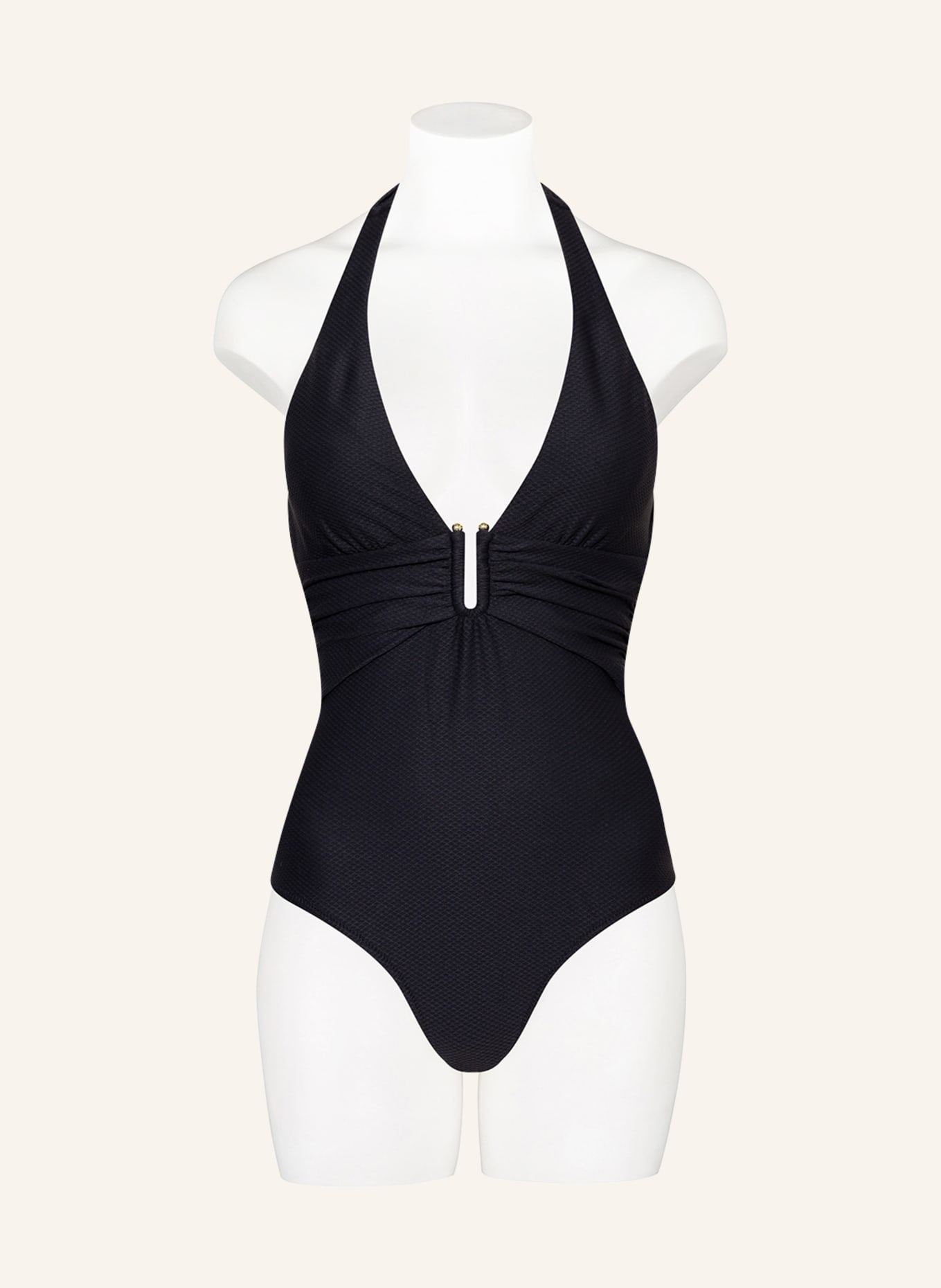 heidi klein Halter neck swimsuit CORE U BAR, Color: BLACK (Image 2)