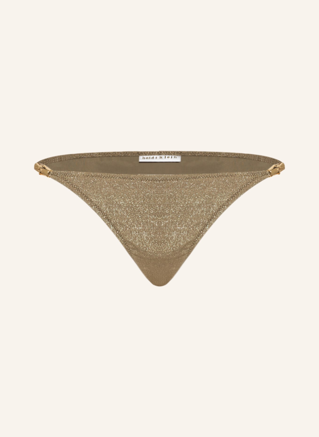 heidi klein Triangle bikini bottoms ECUADOR with glitter thread, Color: GREEN/ GOLD (Image 1)