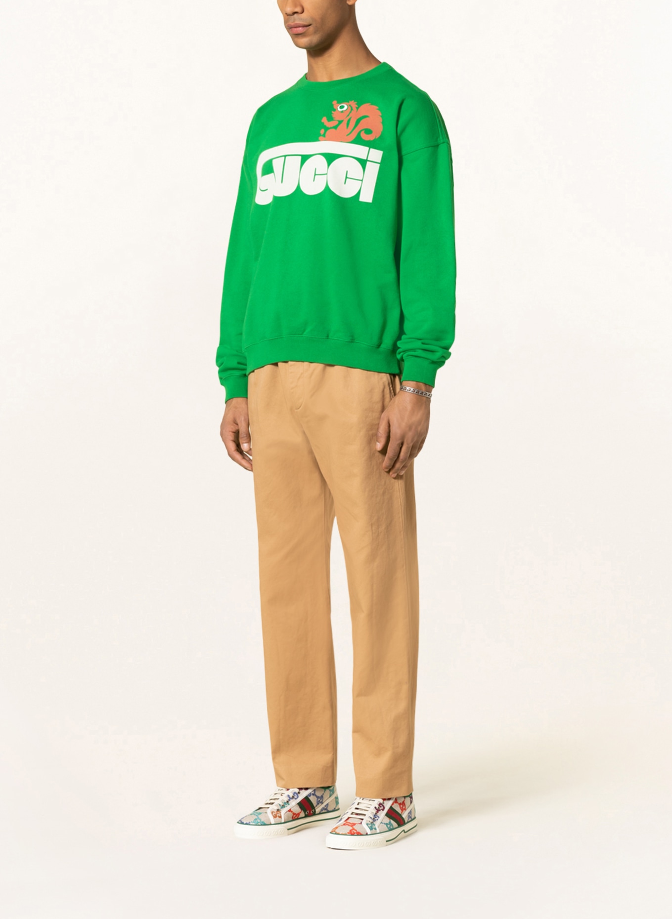 GUCCI Sweatshirt , Color: GREEN/ WHITE/ SALMON (Image 2)
