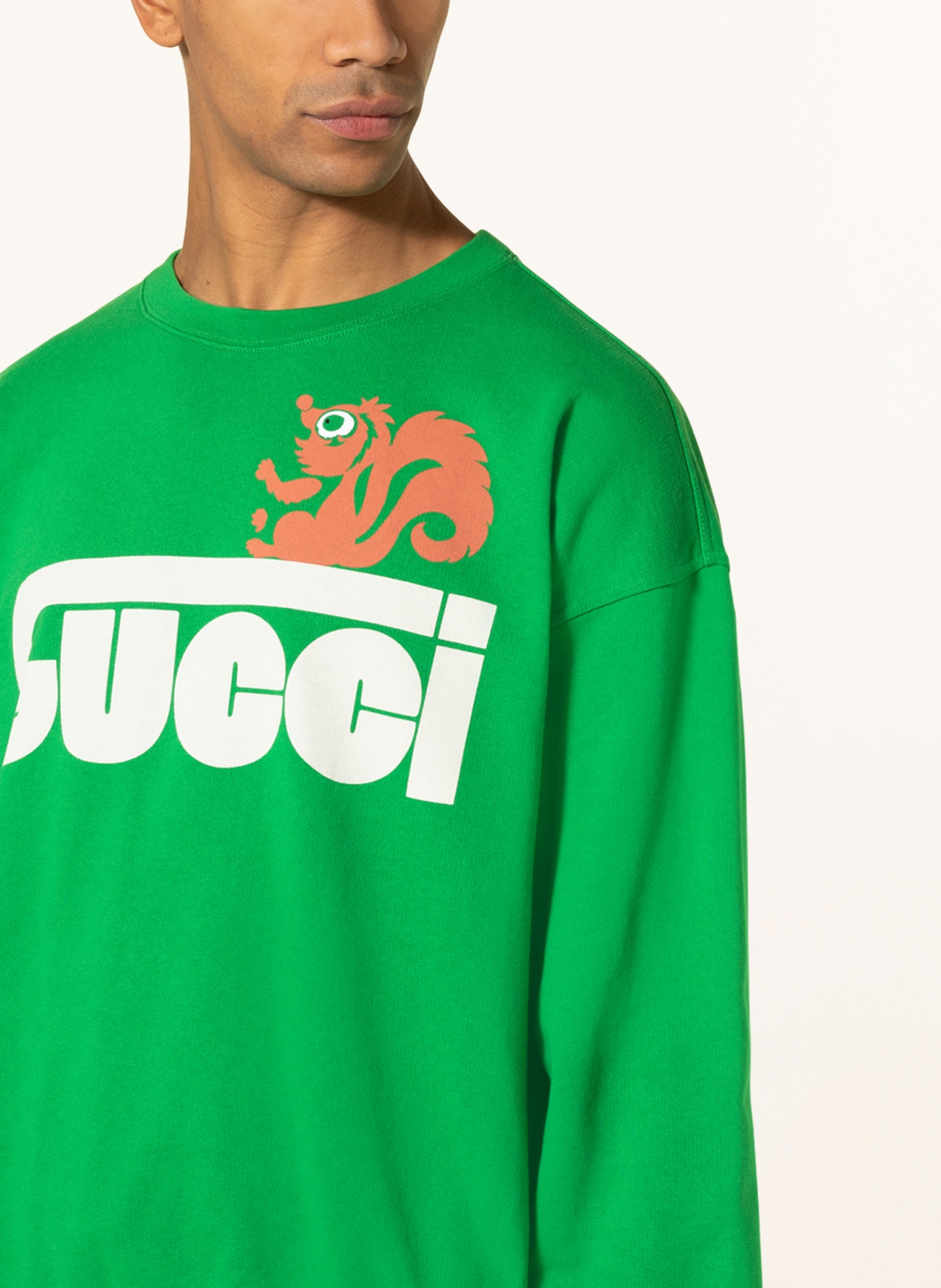GUCCI Sweatshirt , Color: GREEN/ WHITE/ SALMON (Image 4)
