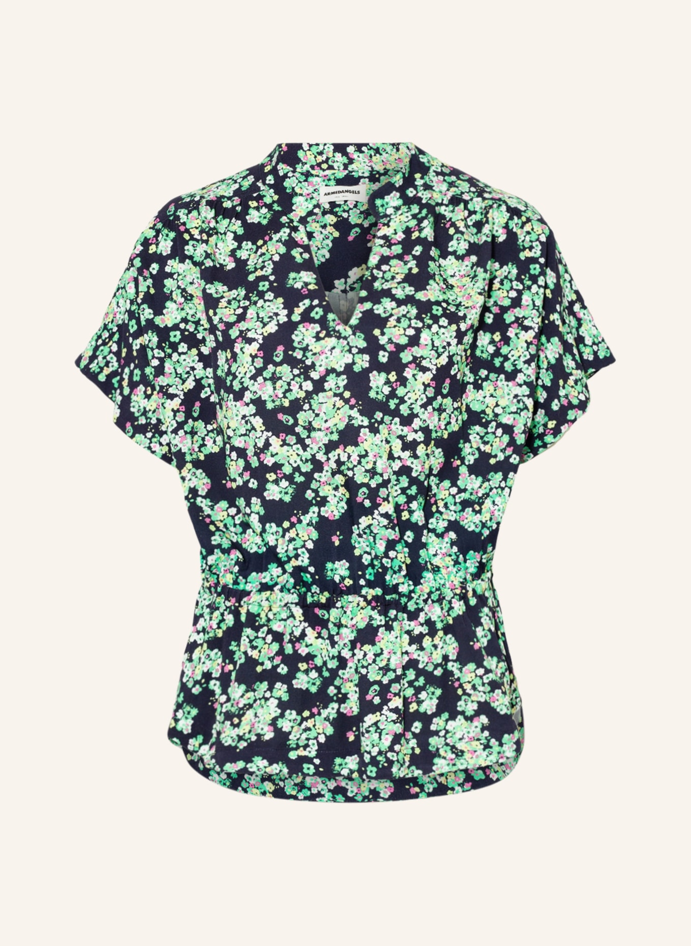 ARMEDANGELS Shirt blouse STAACY, Color: BLACK/ GREEN (Image 1)
