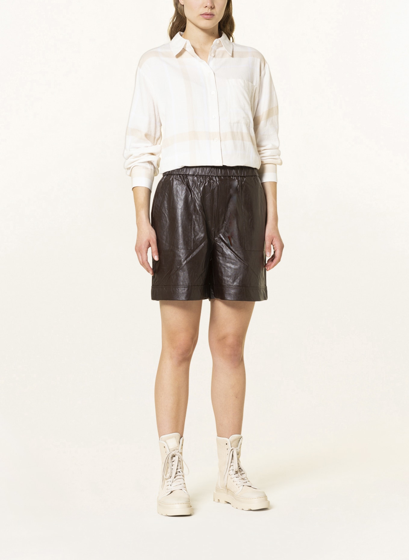 Leather shorts look cheap