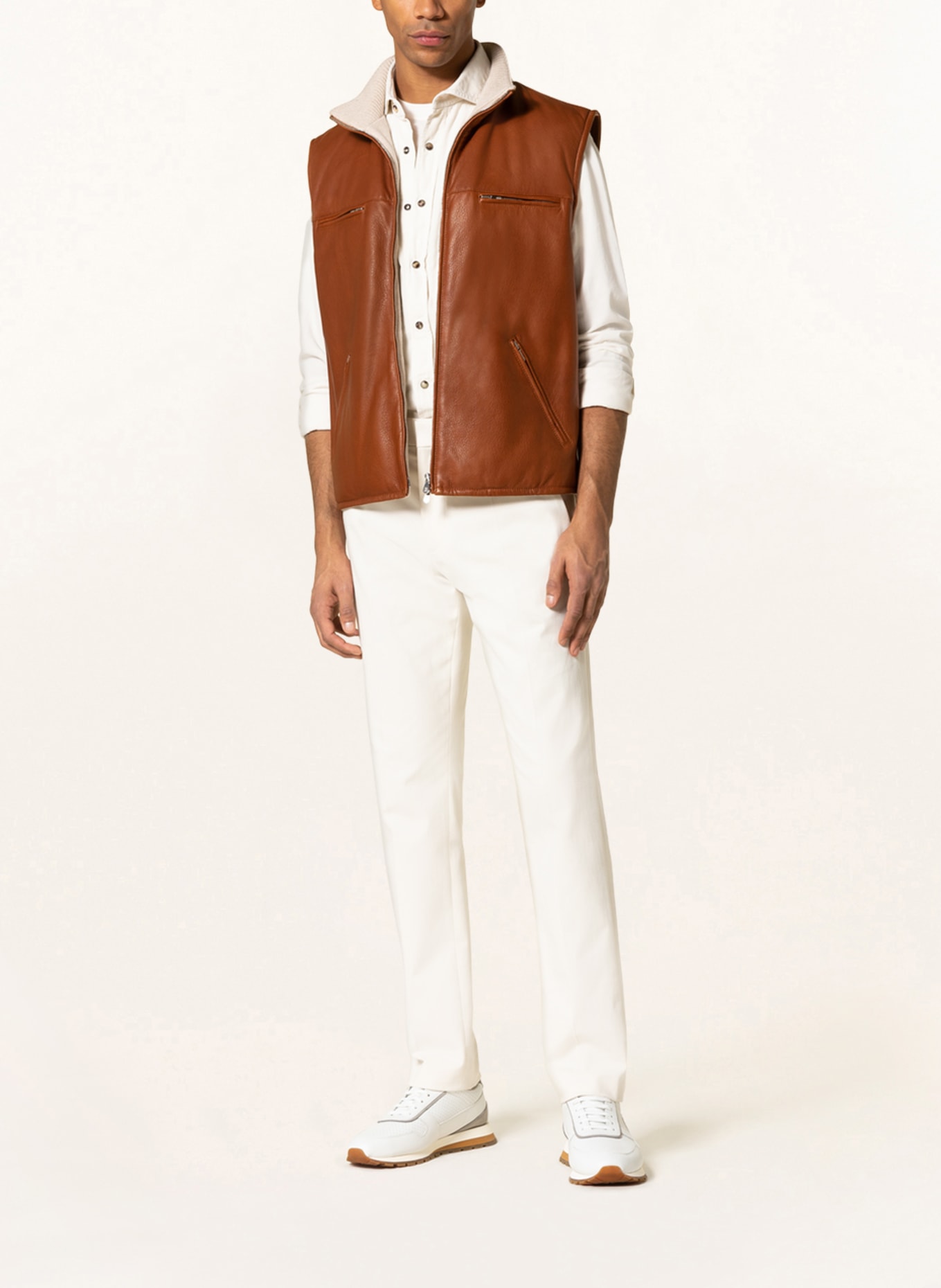 BRUNELLO CUCINELLI Leather vest , Color: COGNAC (Image 2)