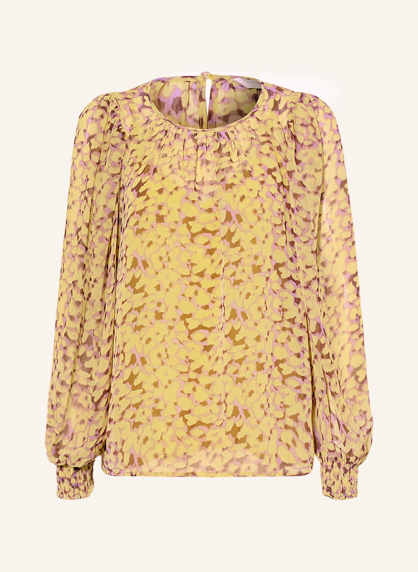 summum woman Shirt blouse, Color: YELLOW/ LIGHT PURPLE/ BROWN (Image 1)