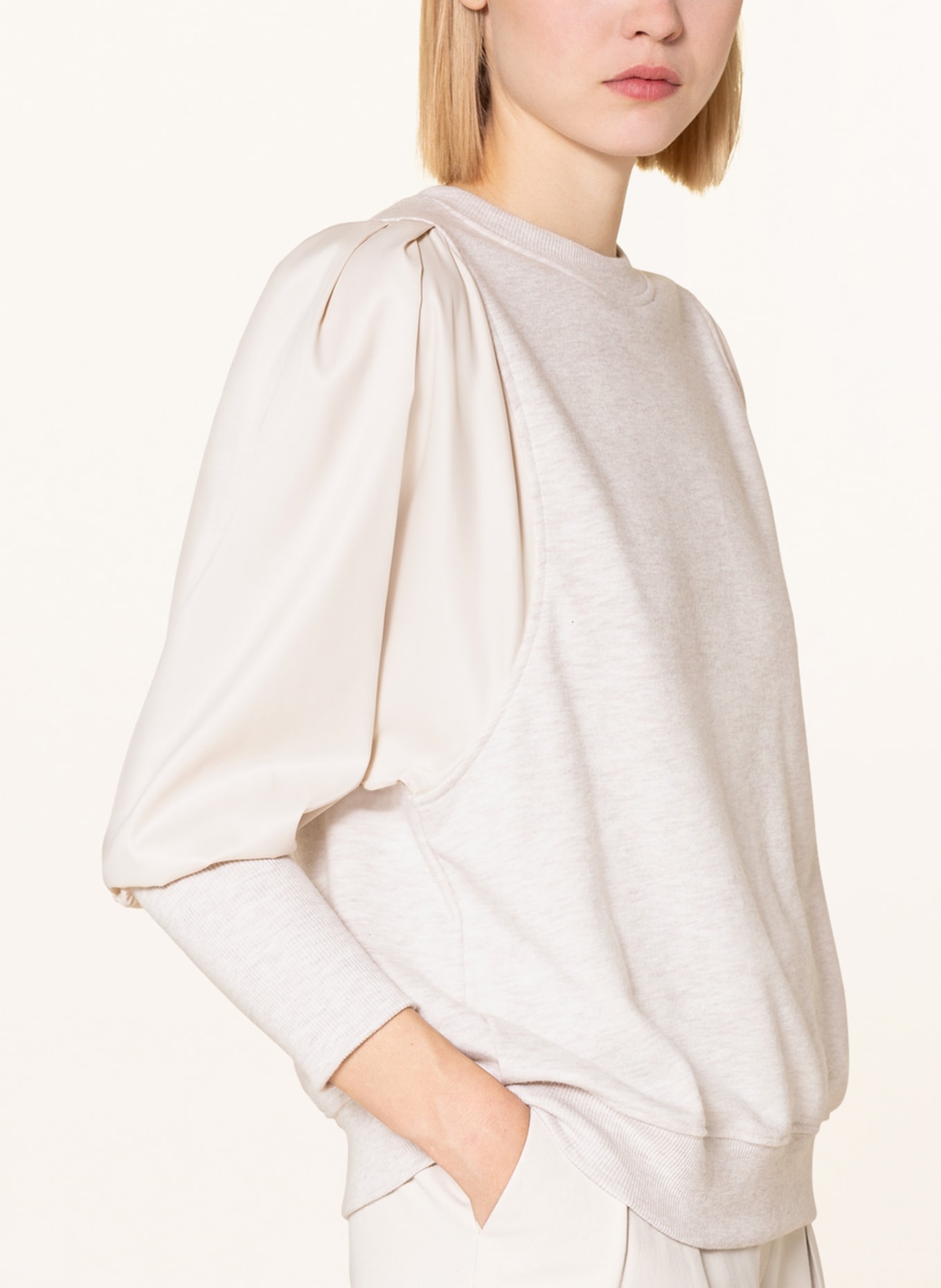 summum woman Sweatshirt im Materialmix, Farbe: CREME (Bild 4)
