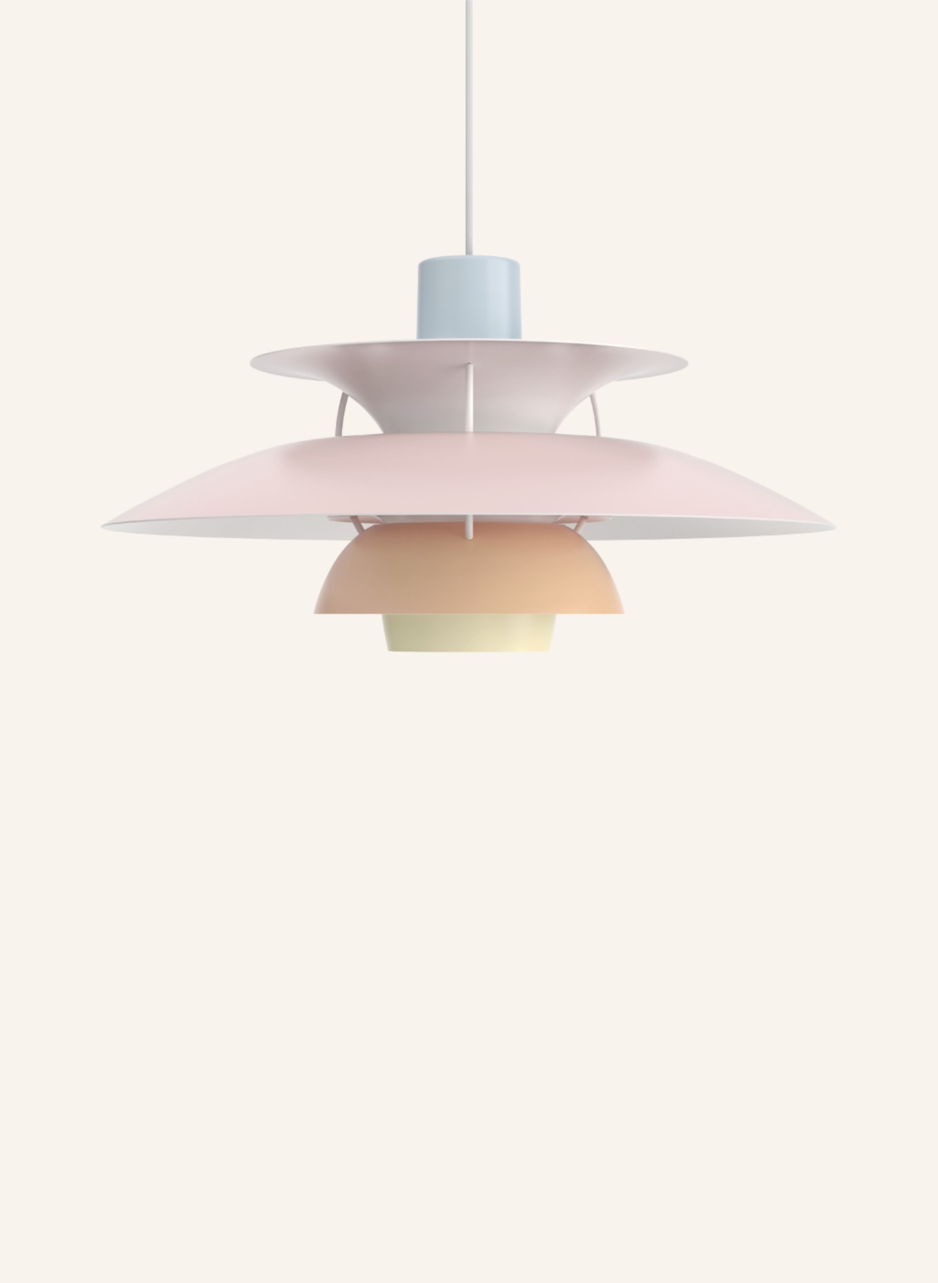 louis poulsen Pendelleuchte PH 5: BLAU / ROSA / HELLORANGE