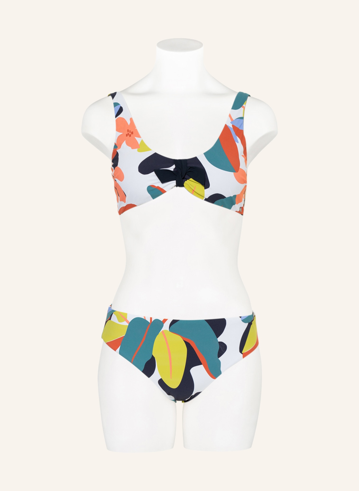 SHORT STORIES Bralette bikini top, Color: WHITE/ TEAL/ DARK ORANGE (Image 2)