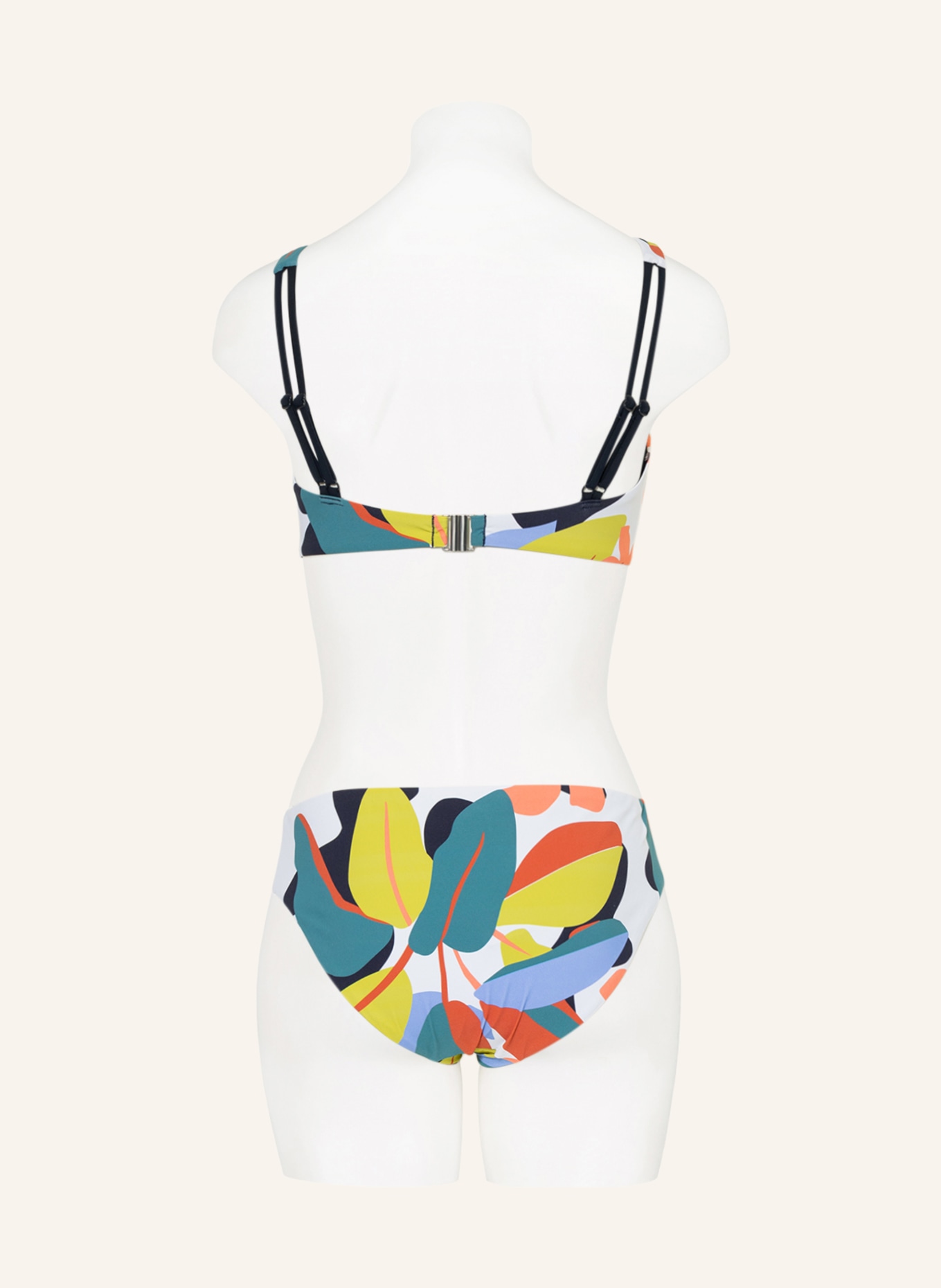 SHORT STORIES Bralette bikini top, Color: WHITE/ TEAL/ DARK ORANGE (Image 3)