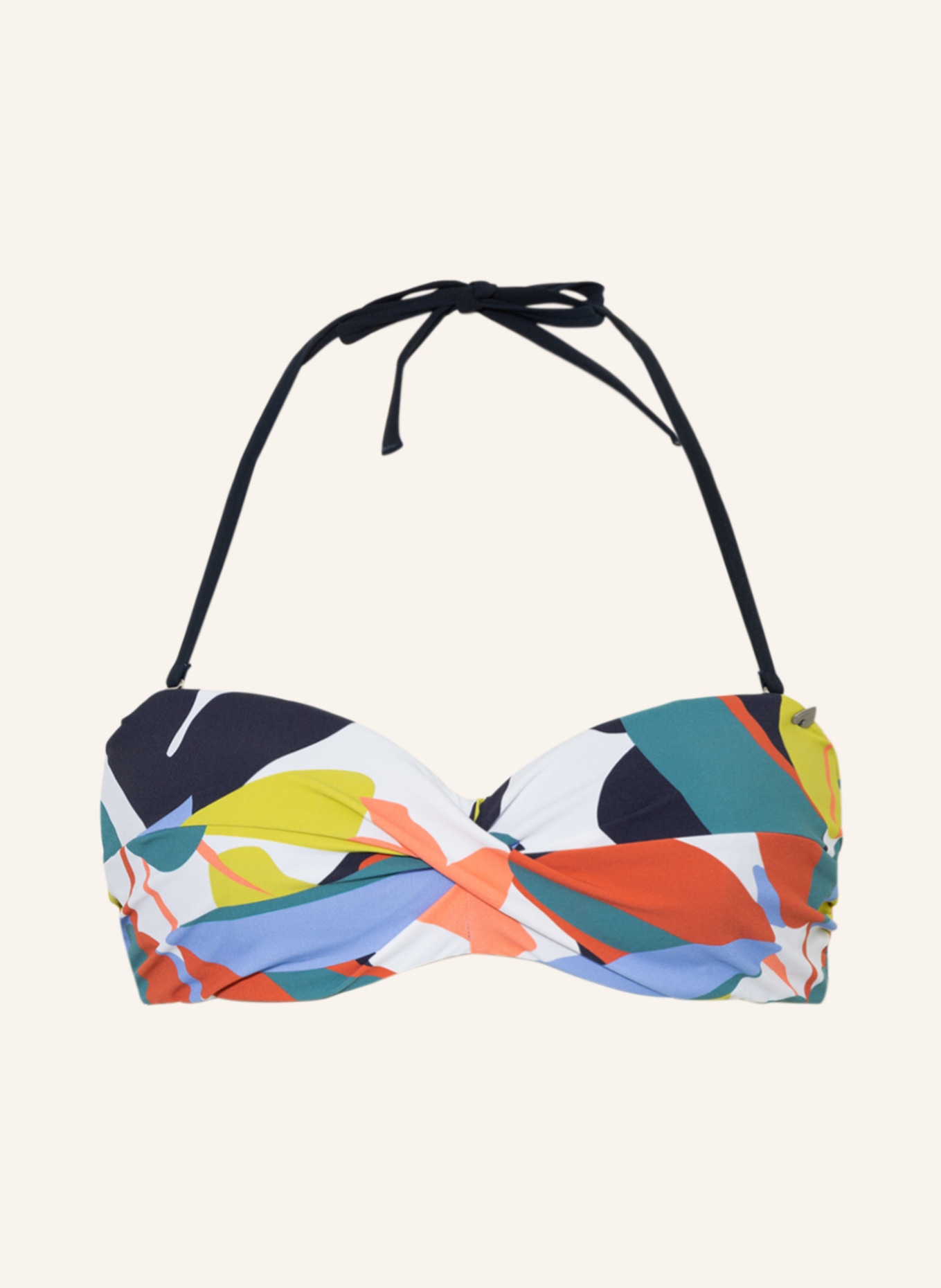 SHORT STORIES Underwired bikini top, Color: DARK ORANGE/ TEAL/ WHITE (Image 1)