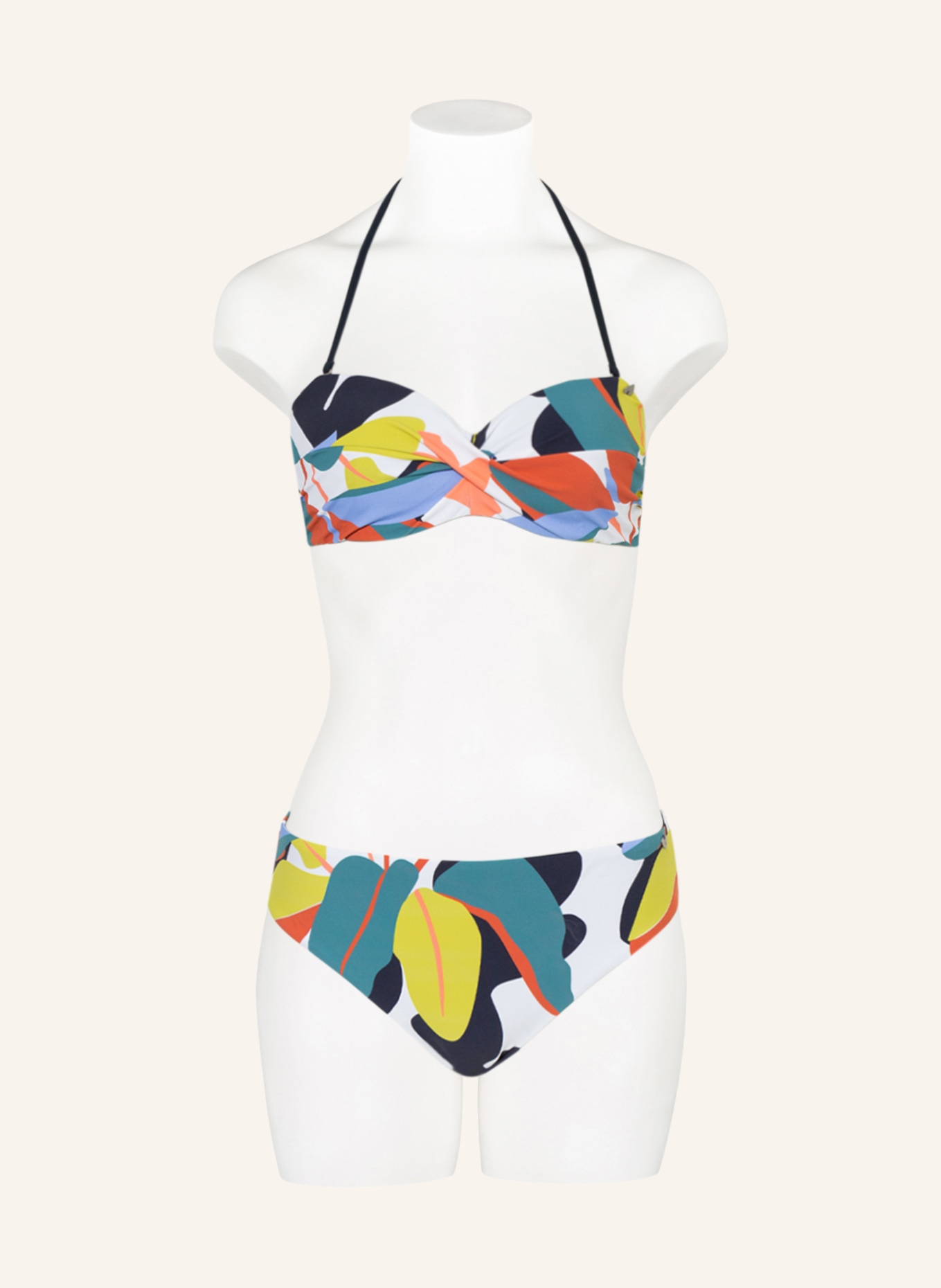 SHORT STORIES Underwired bikini top, Color: DARK ORANGE/ TEAL/ WHITE (Image 2)
