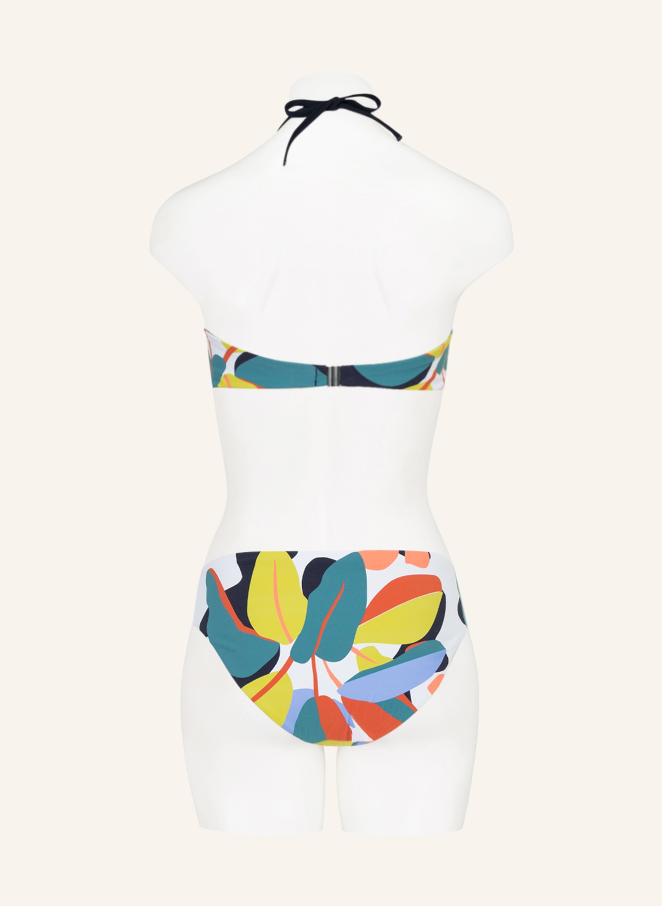 SHORT STORIES Underwired bikini top, Color: DARK ORANGE/ TEAL/ WHITE (Image 3)