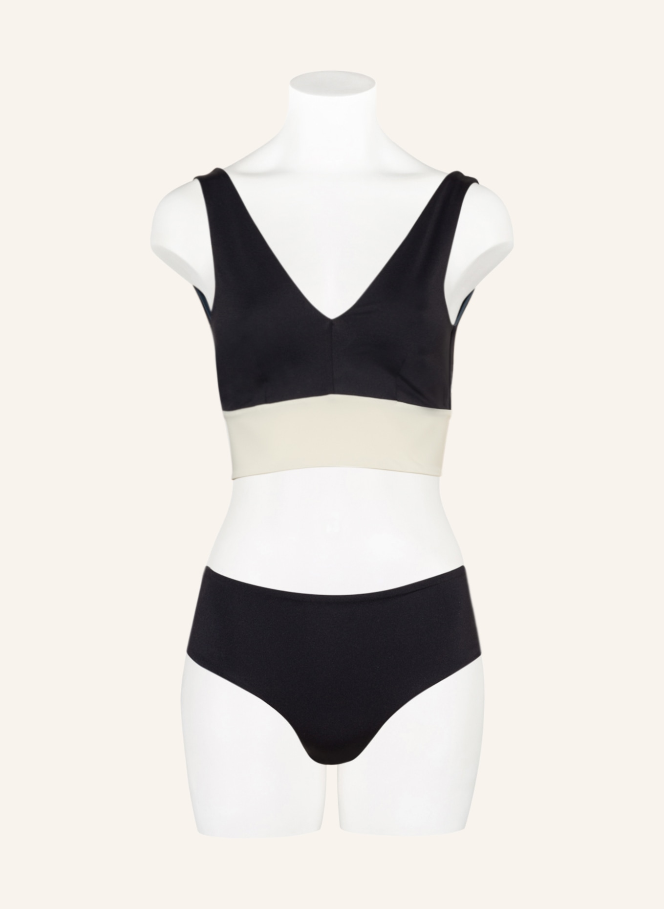 MYMARINI Bralette bikini top YOGATOP reversible with UV protection 50+, Color: TEAL/ ECRU (Image 4)