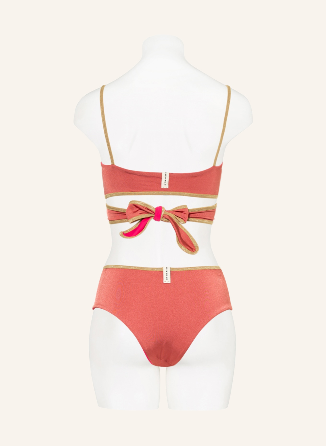 MYMARINI Bralette bikini top SHINE with UV protection 50+, Color: PINK/ DUSKY PINK (Image 3)