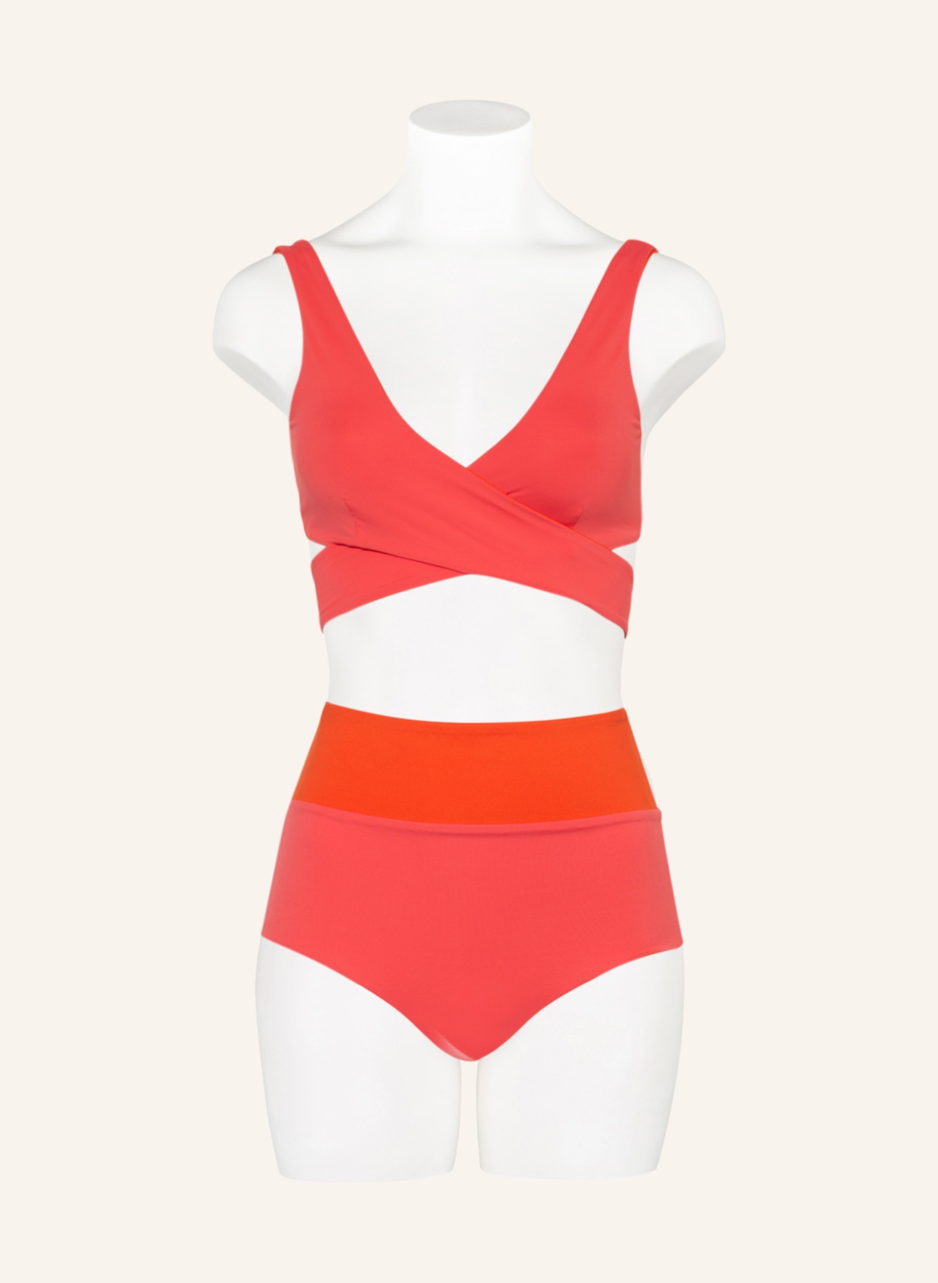 MYMARINI Bralette bikini top WRAPTOP reversible, Color: RED (Image 2)