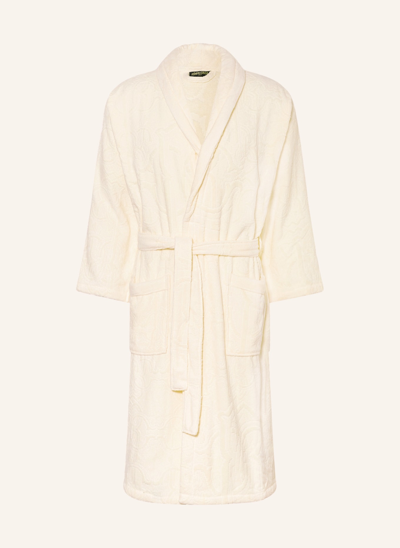 roberto cavalli Home Unisex bathrobe with hood and gift box, Color: ECRU (Image 1)