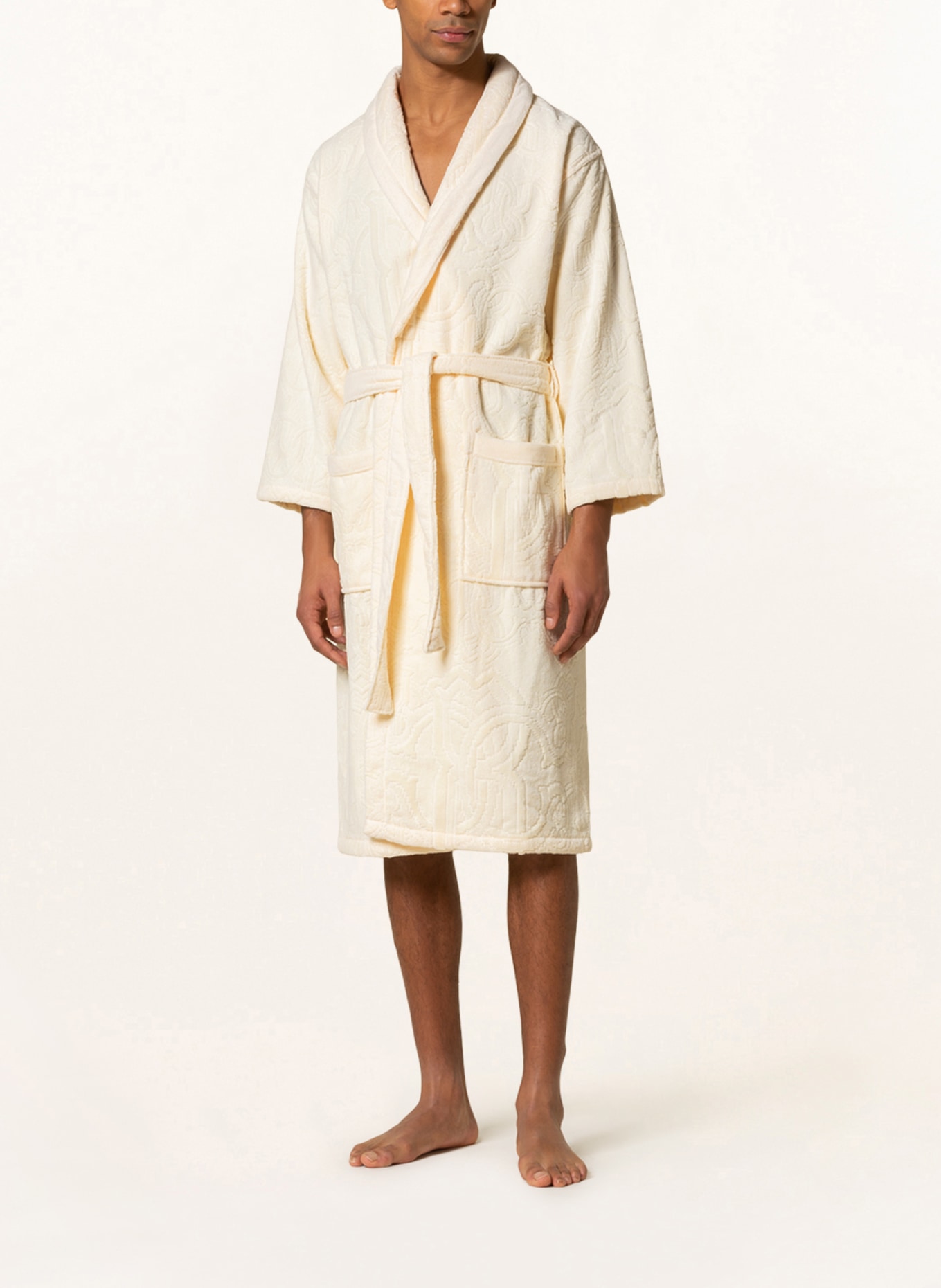 roberto cavalli Home Unisex bathrobe with hood and gift box, Color: ECRU (Image 2)