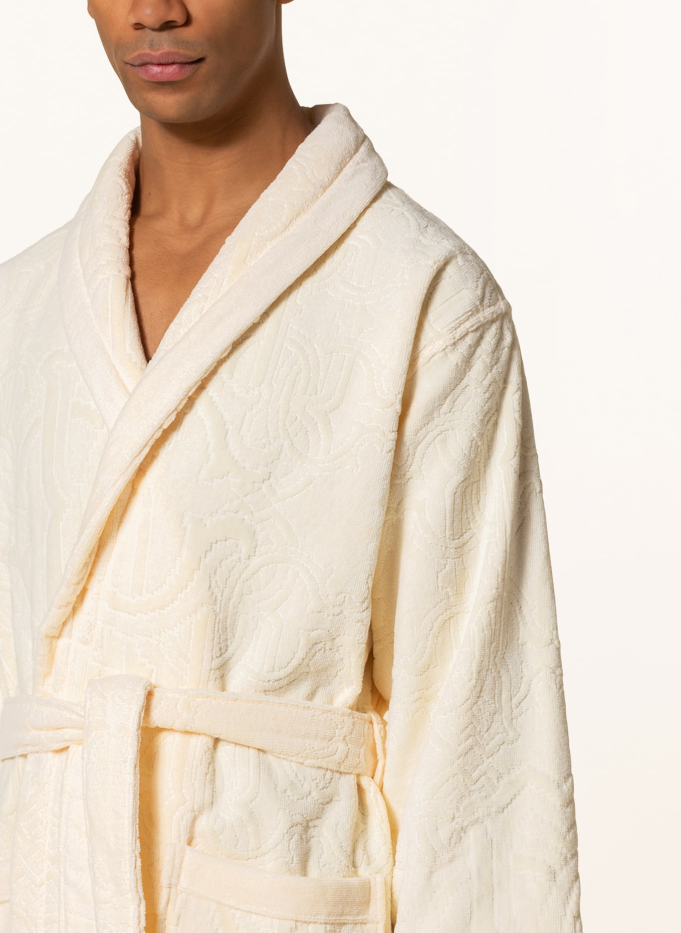 roberto cavalli Home Unisex bathrobe with hood and gift box, Color: ECRU (Image 4)