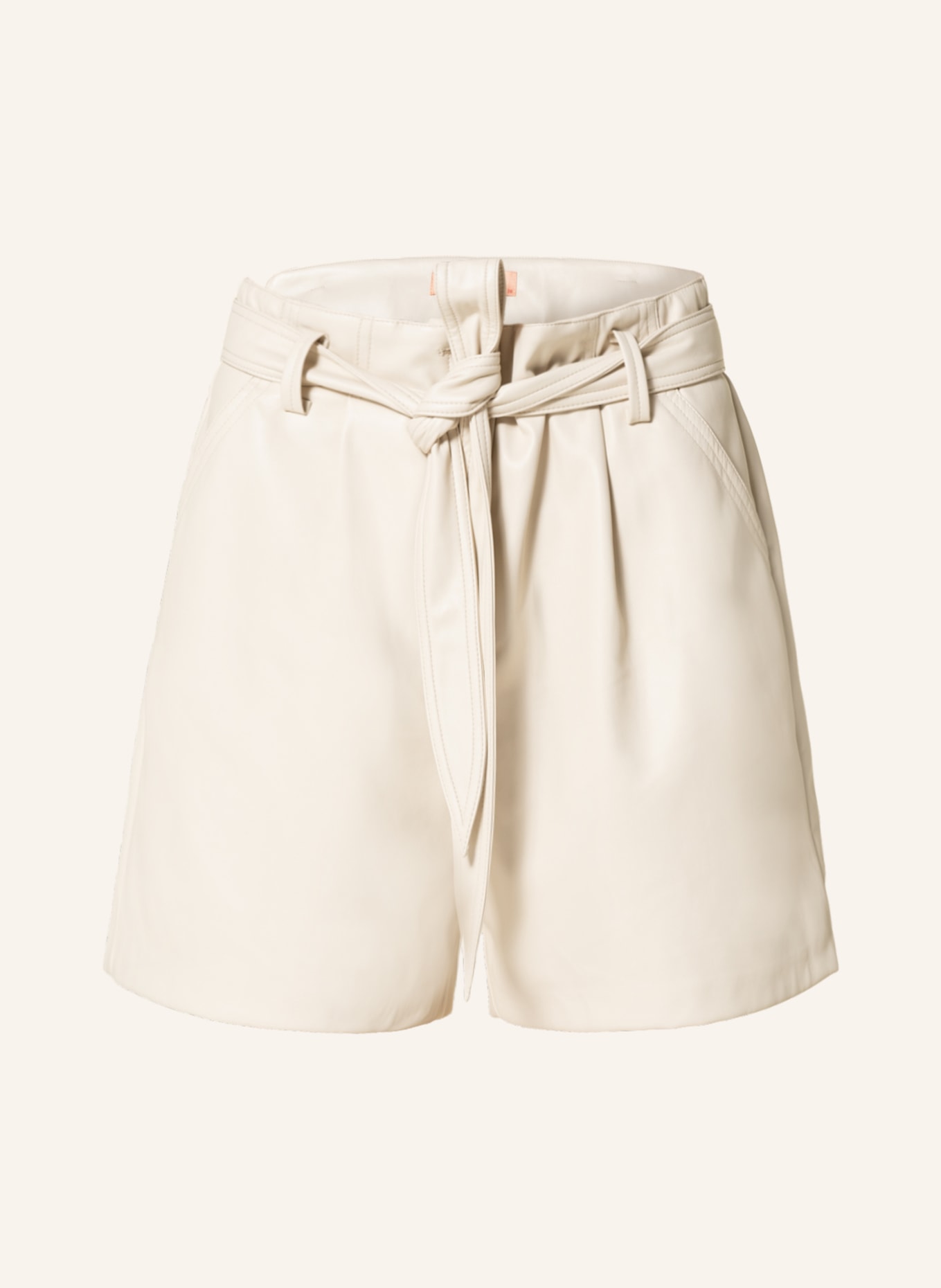 RINO & PELLE Paperbag shorts in leather look , Color: CREAM (Image 1)