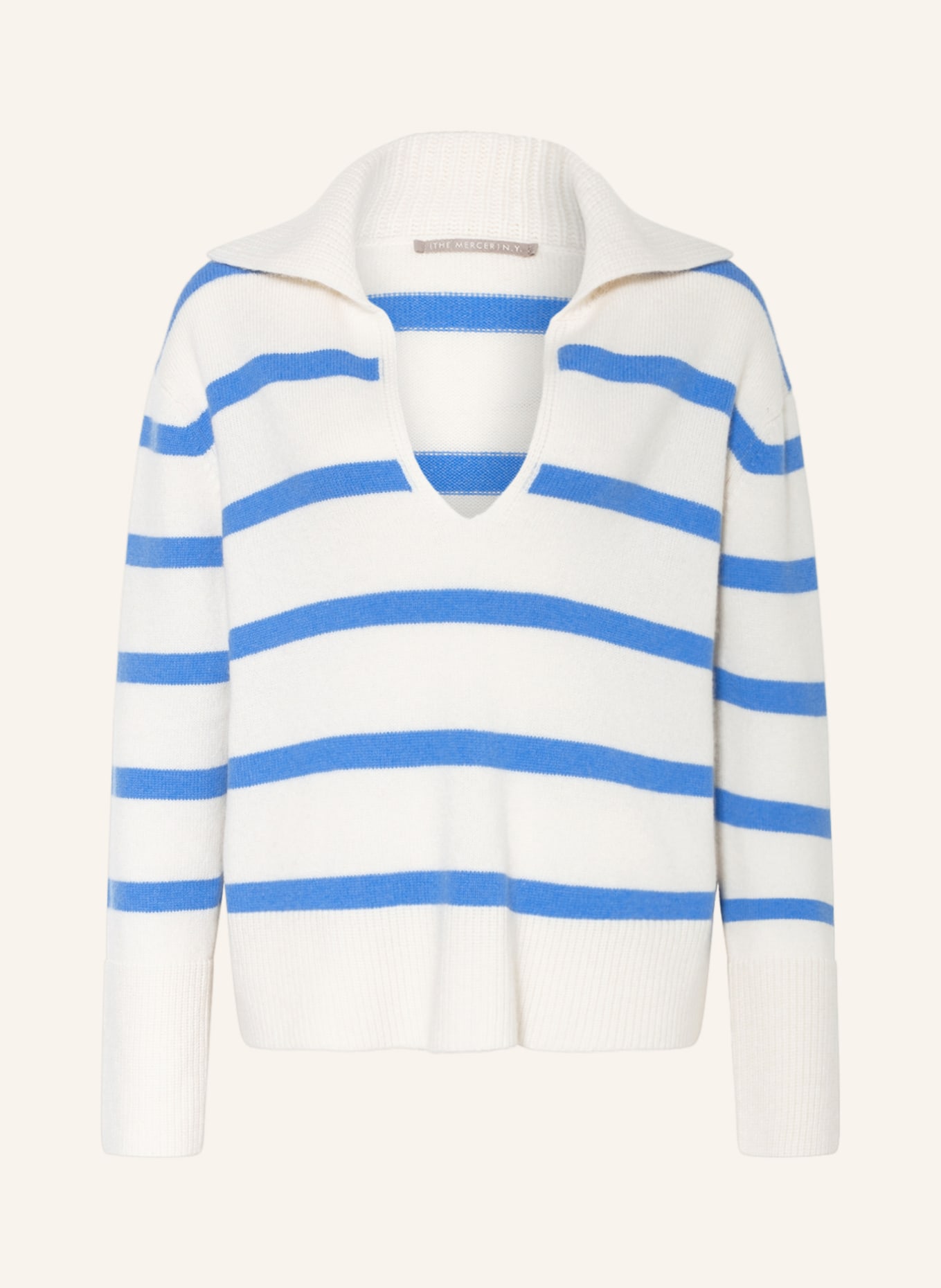 (THE MERCER) N.Y. Cashmere sweater , Color: CREAM/ BLUE (Image 1)