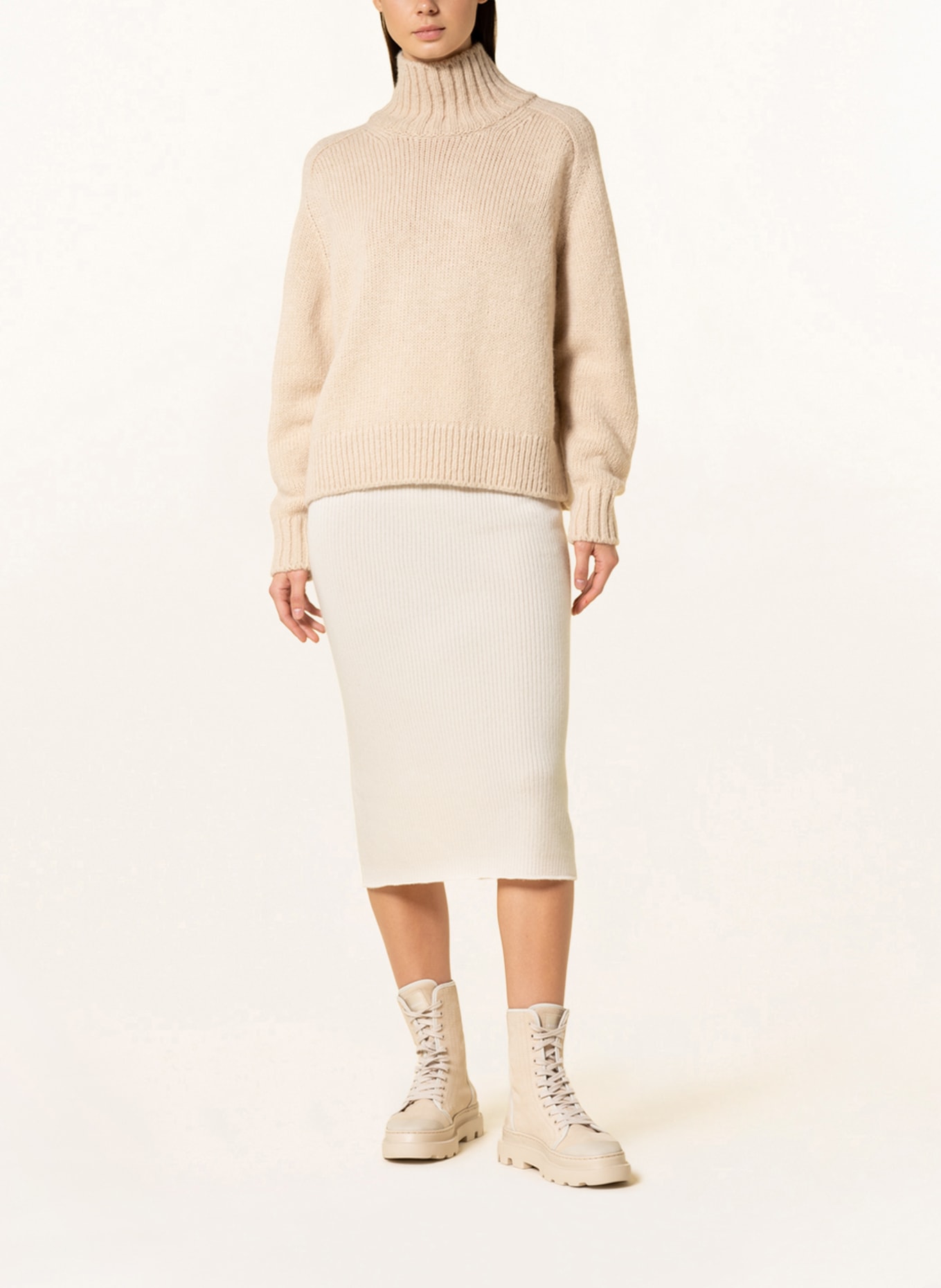 (THE MERCER) N.Y. Knit skirt in cashmere, Color: ECRU (Image 2)