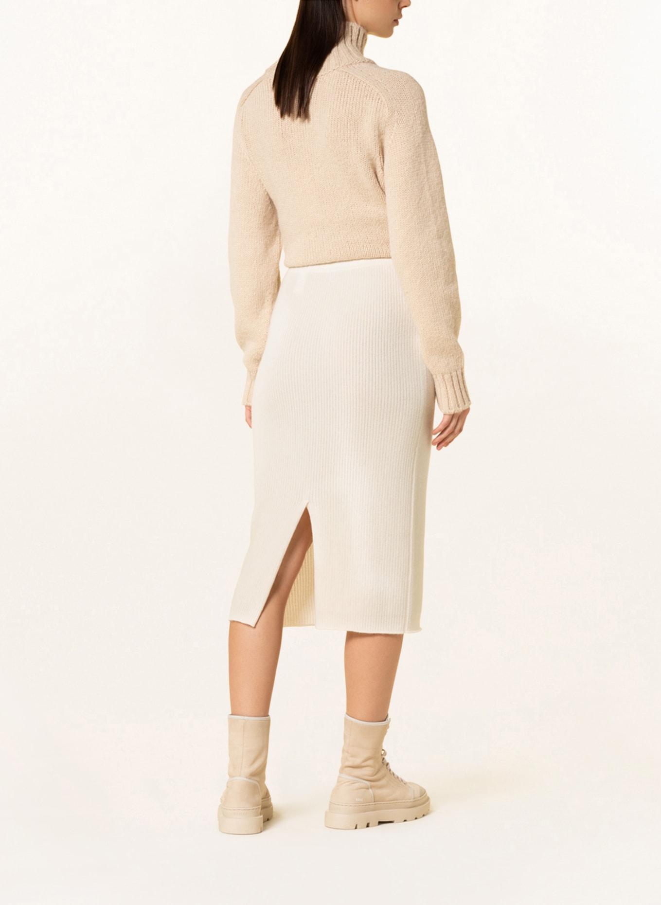 (THE MERCER) N.Y. Knit skirt in cashmere, Color: ECRU (Image 3)