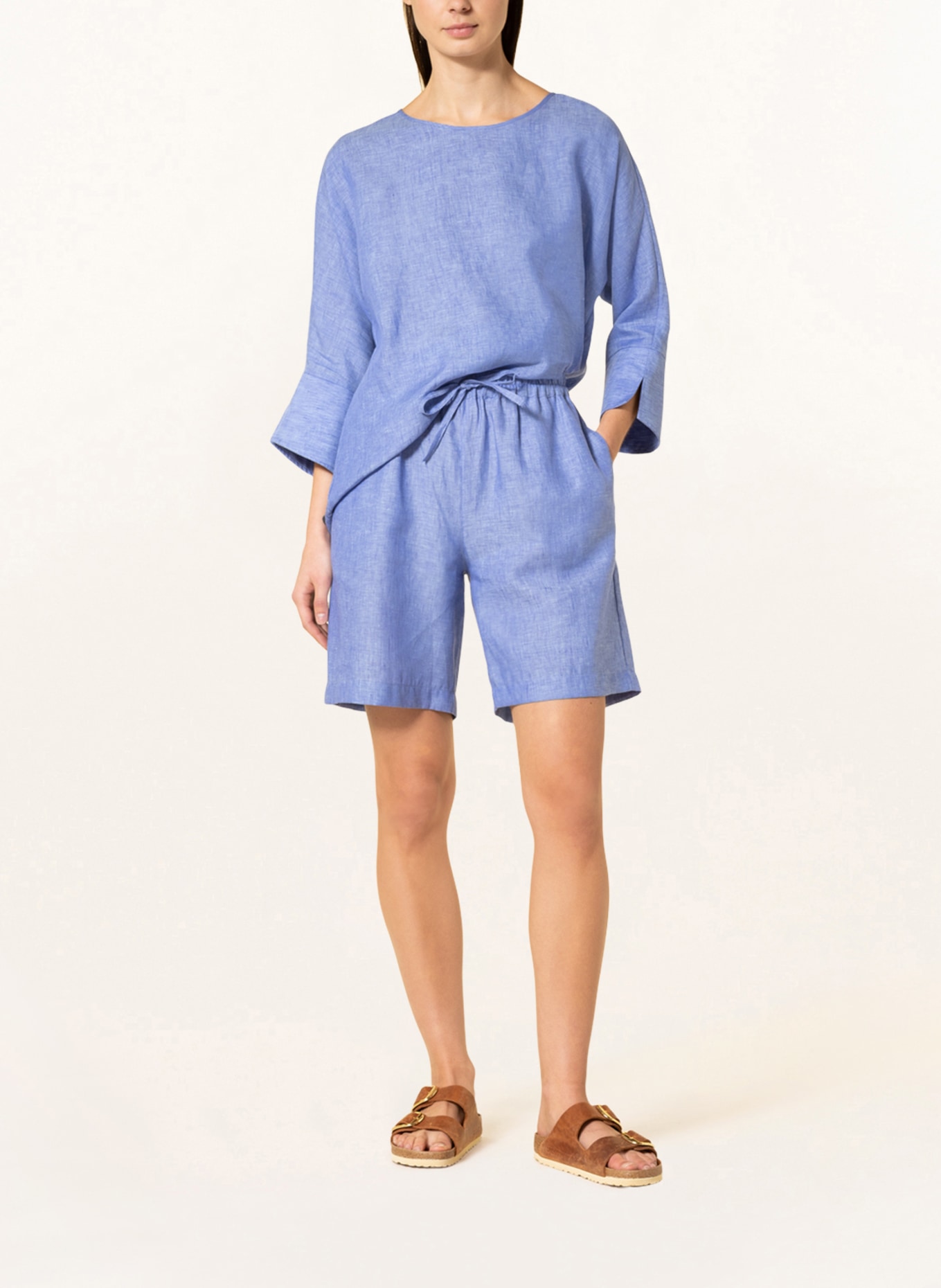 (THE MERCER) N.Y. Linen shorts , Color: BLUE (Image 2)