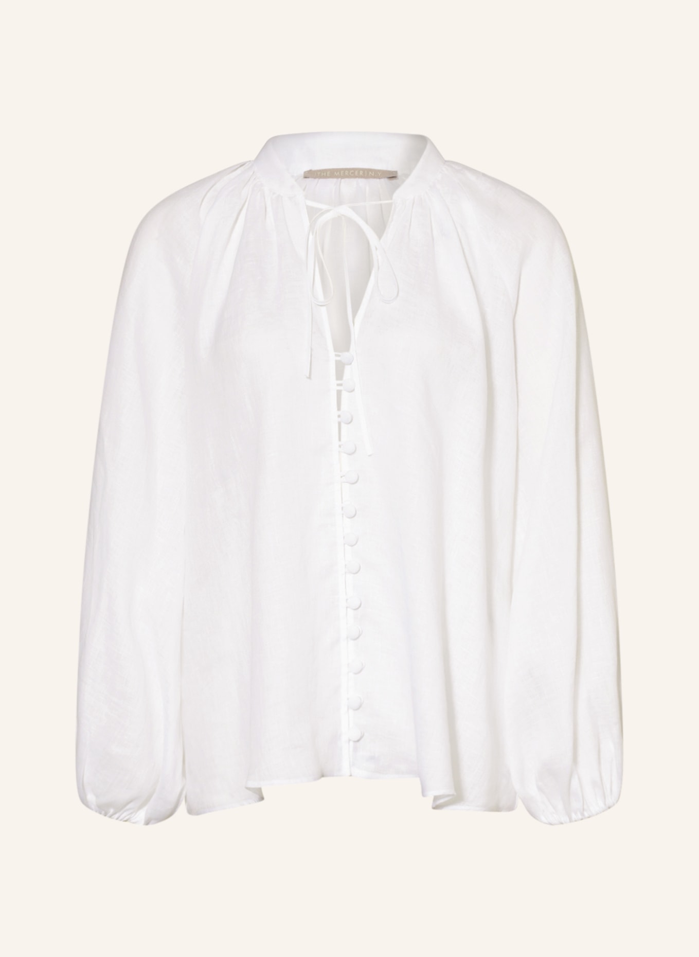 (THE MERCER) N.Y. Linen blouse , Color: WHITE (Image 1)