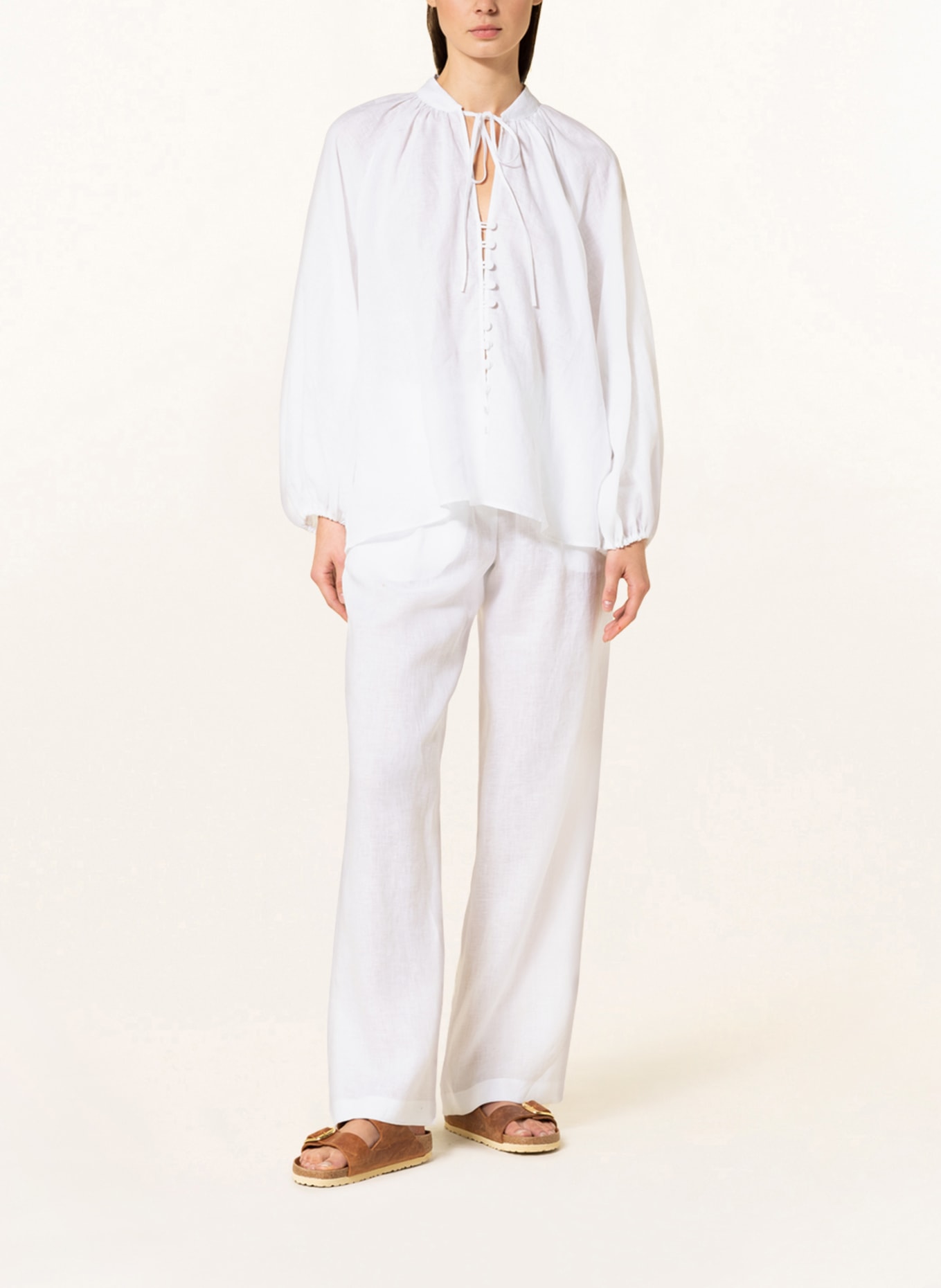 (THE MERCER) N.Y. Linen blouse , Color: WHITE (Image 2)