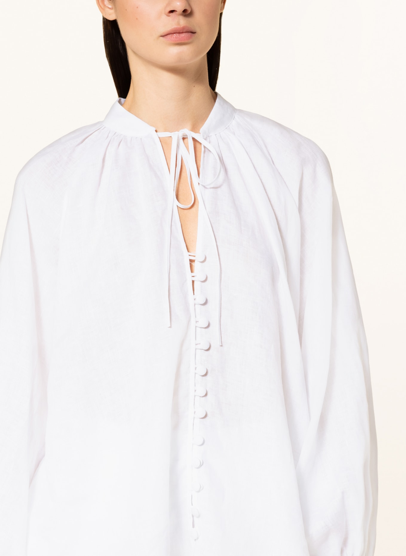 (THE MERCER) N.Y. Linen blouse , Color: WHITE (Image 4)