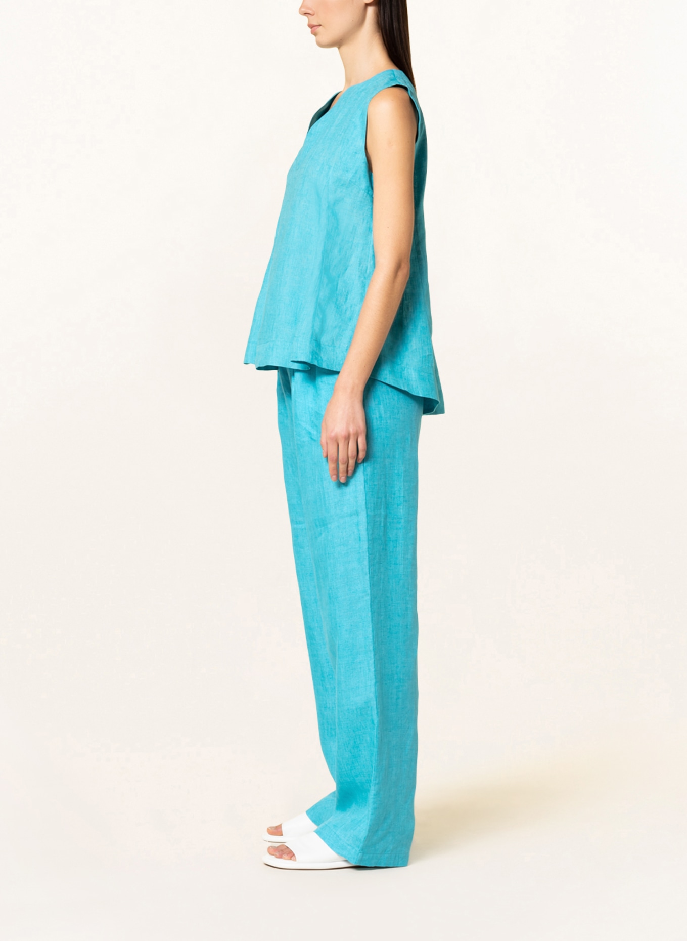 (THE MERCER) N.Y. Linen pants , Color: TURQUOISE (Image 4)