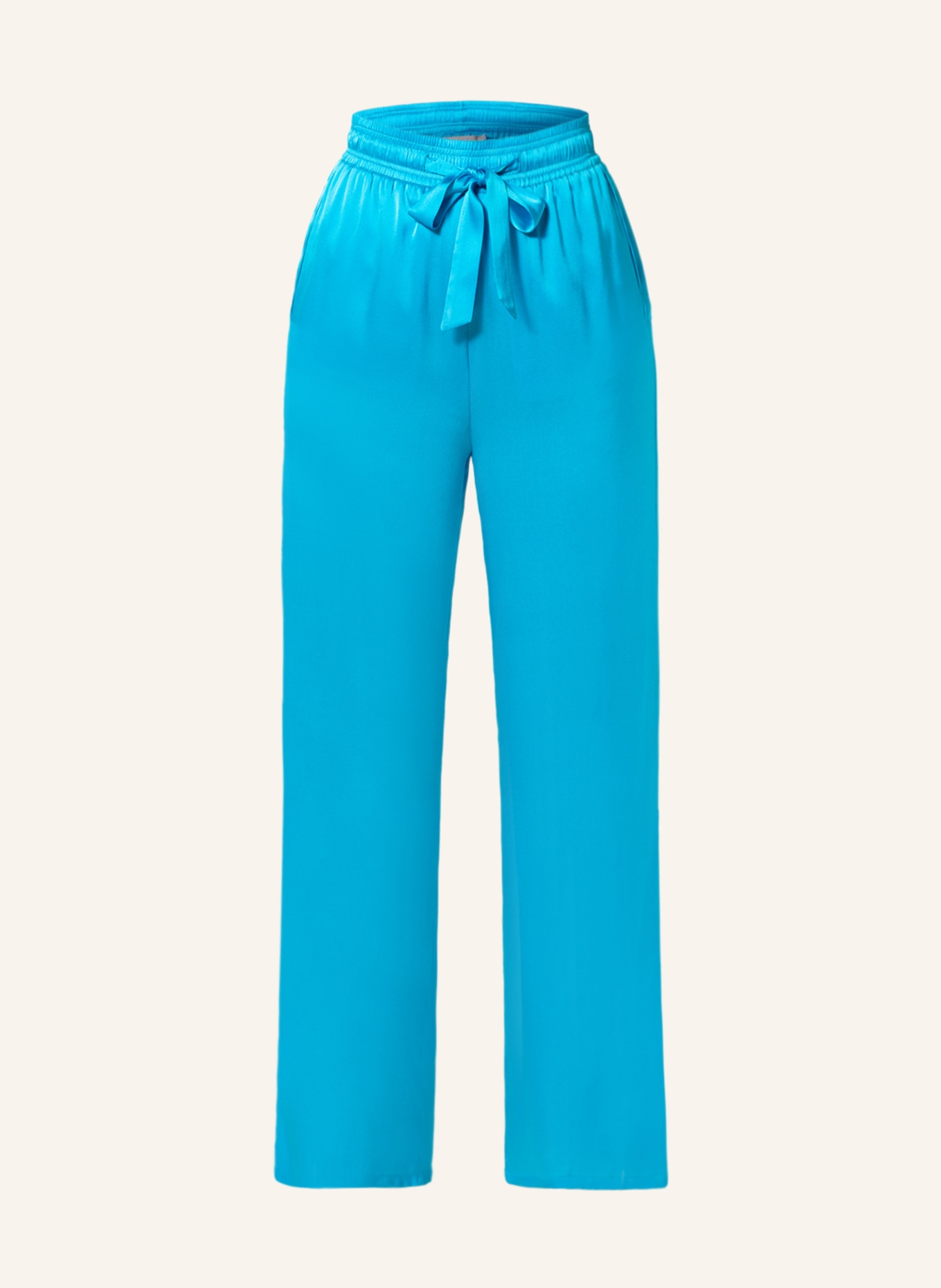 (THE MERCER) N.Y. Silk pants in jogger style , Color: NEON BLUE (Image 1)