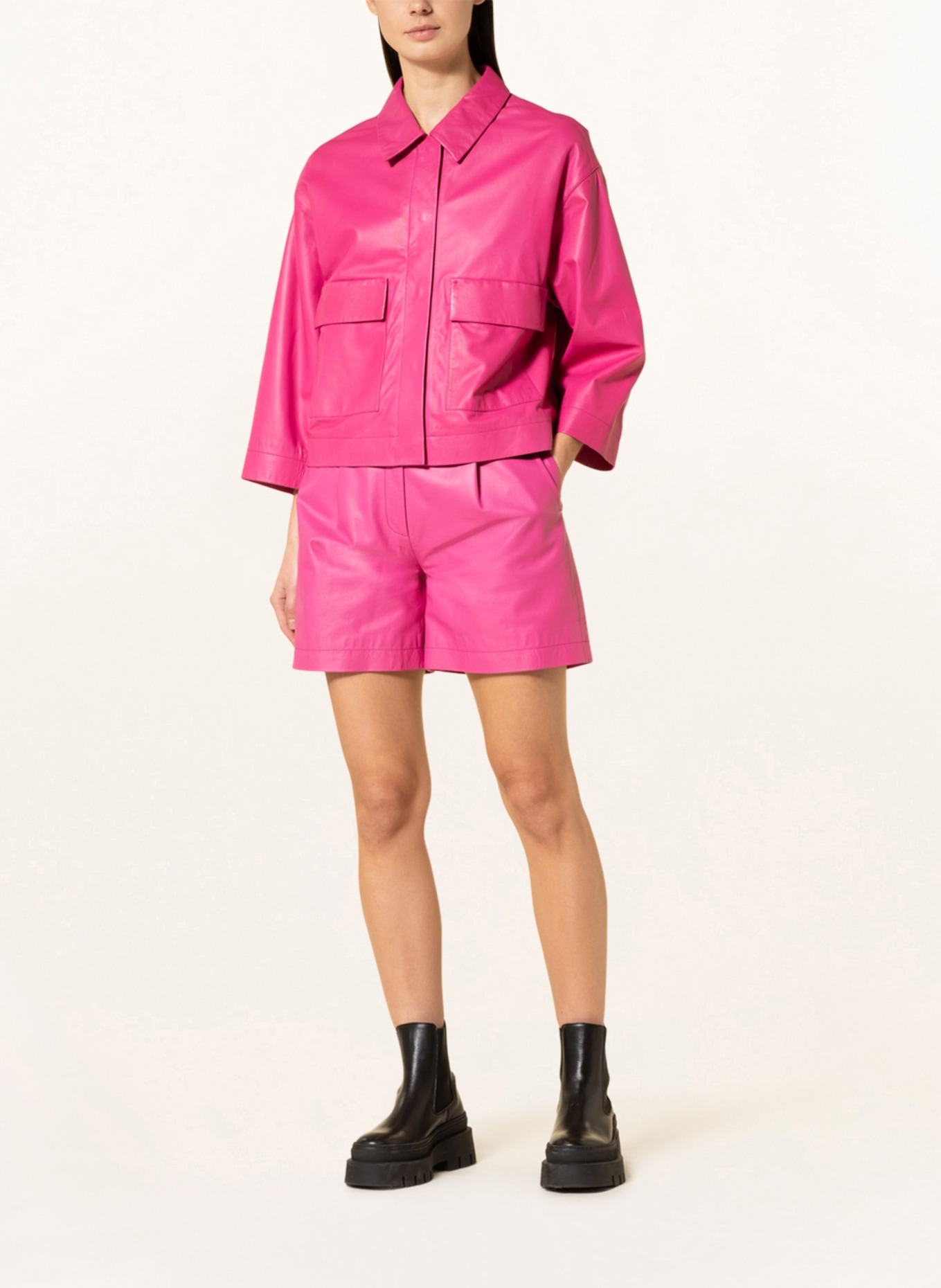 (THE MERCER) N.Y. Leather shorts, Color: PINK (Image 2)