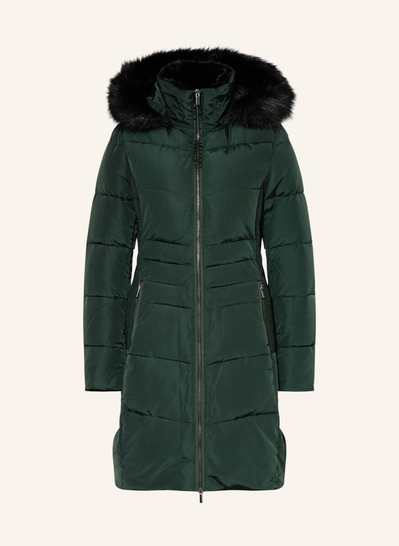 Hobbs green faux fur coat Clearance