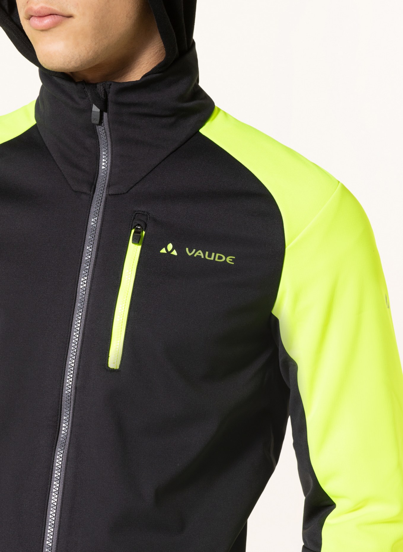 VAUDE Softshell cycling jacket POSTA, Color: NEON YELLOW/ BLACK (Image 5)
