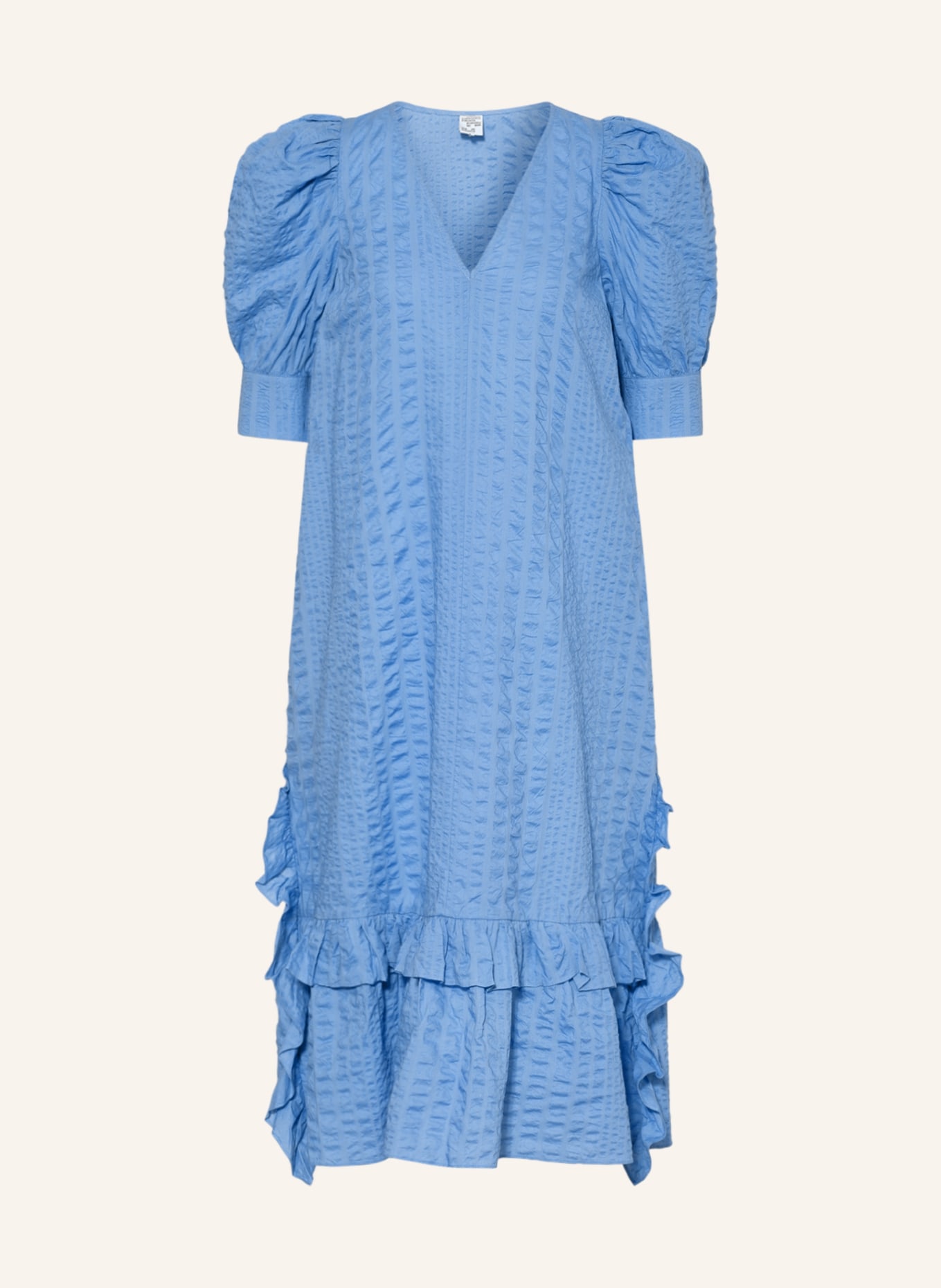 BAUM UND PFERDGARTEN Sukienka AILANI z wolantami, Kolor: NIEBIESKI (Obrazek 1)