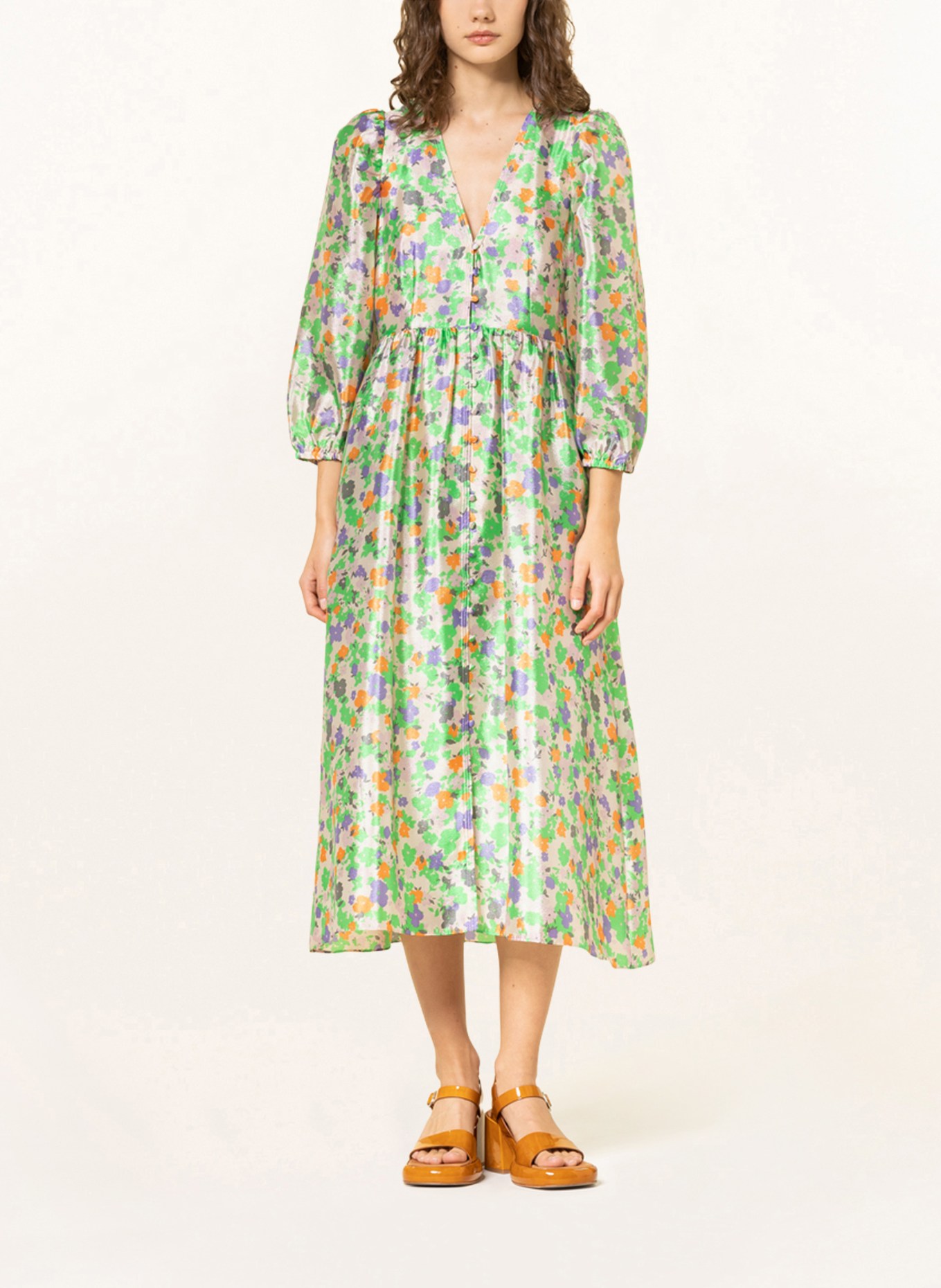 BAUM UND PFERDGARTEN Shirt dress ASANA with 3/4 sleeves, Color: CREAM/ LIGHT GREEN/ PURPLE (Image 2)