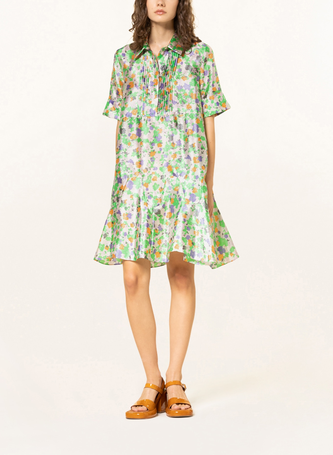BAUM UND PFERDGARTEN Dress ALESSI, Color: CREAM/ LIGHT GREEN/ PURPLE (Image 2)