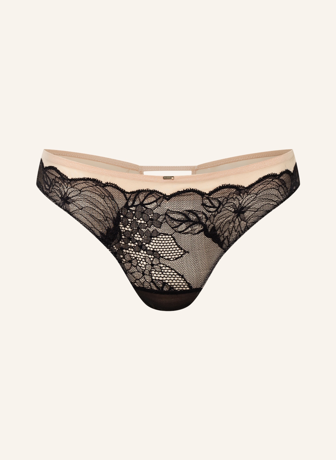 CHANTELLE Thong MIDNIGHT FLOWERS, Color: BLACK/ NUDE (Image 1)