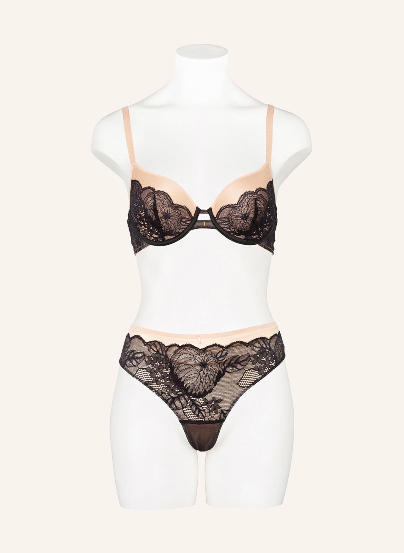CHANTELLE Thong MIDNIGHT FLOWERS, Color: BLACK/ NUDE (Image 2)