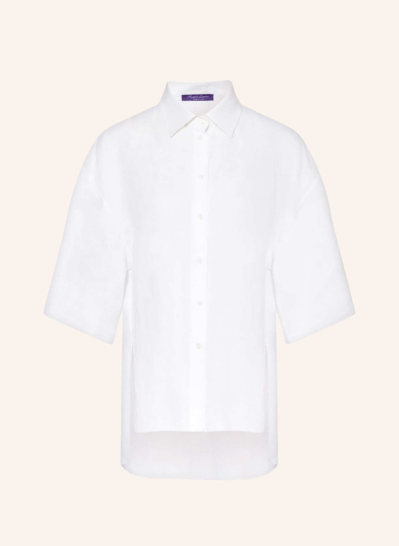 RALPH LAUREN Collection Shirt blouse made of linen, Color: WHITE (Image 1)