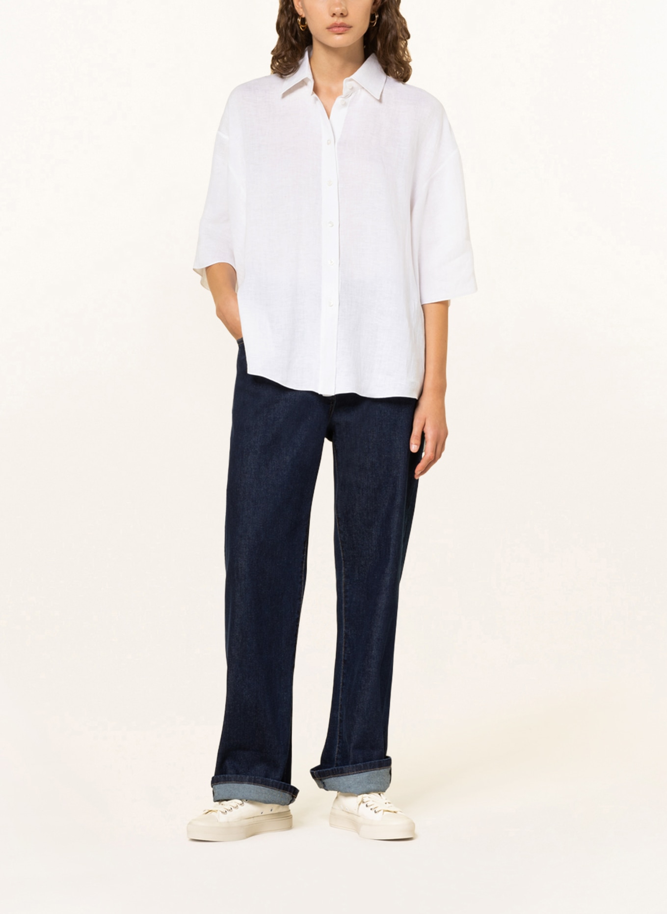 RALPH LAUREN Collection Shirt blouse made of linen, Color: WHITE (Image 2)