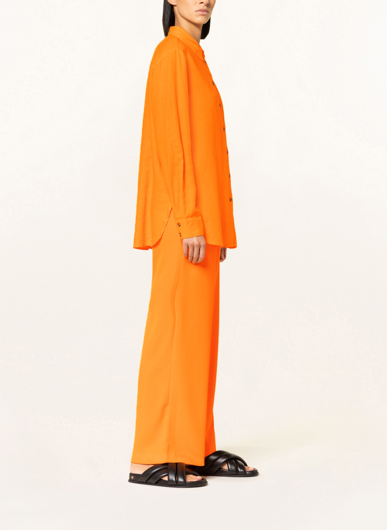 FREEQUENT Wide leg trousers FQLENNY, Color: ORANGE (Image 4)