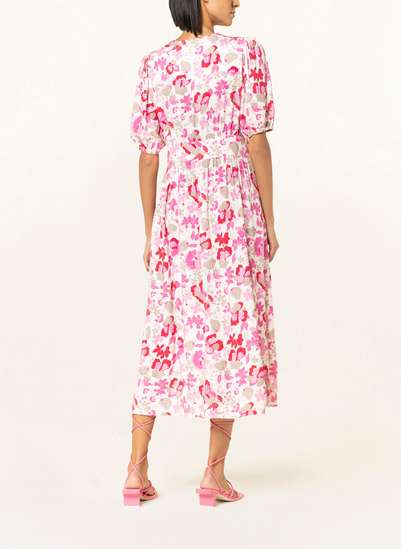FREEQUENT Kleid FQGELINE, Farbe: ECRU/ ROT/ PINK (Bild 3)