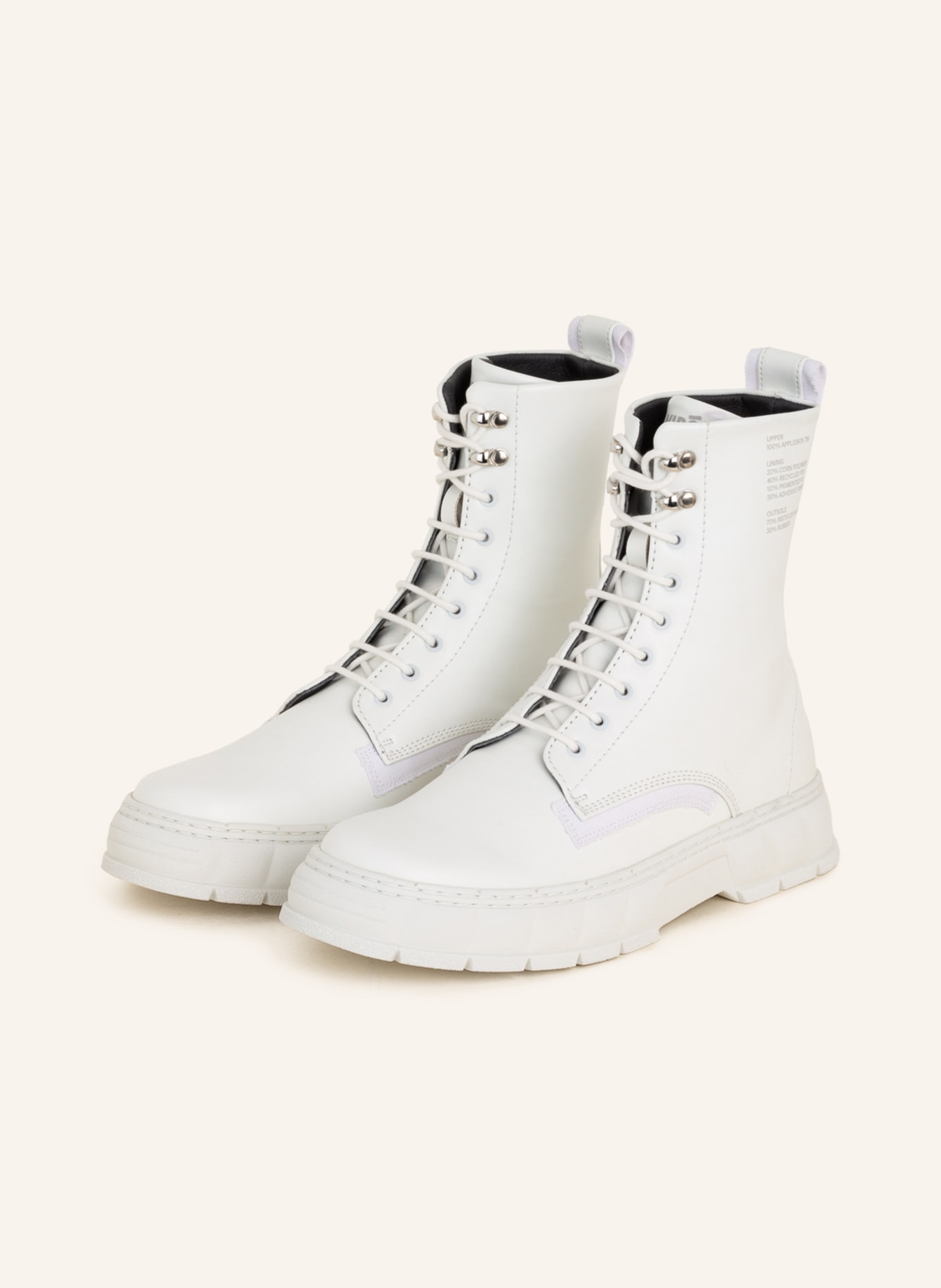 VIRÒN Lace-up boots 1992 APPLESKIN, Color: WHITE (Image 1)