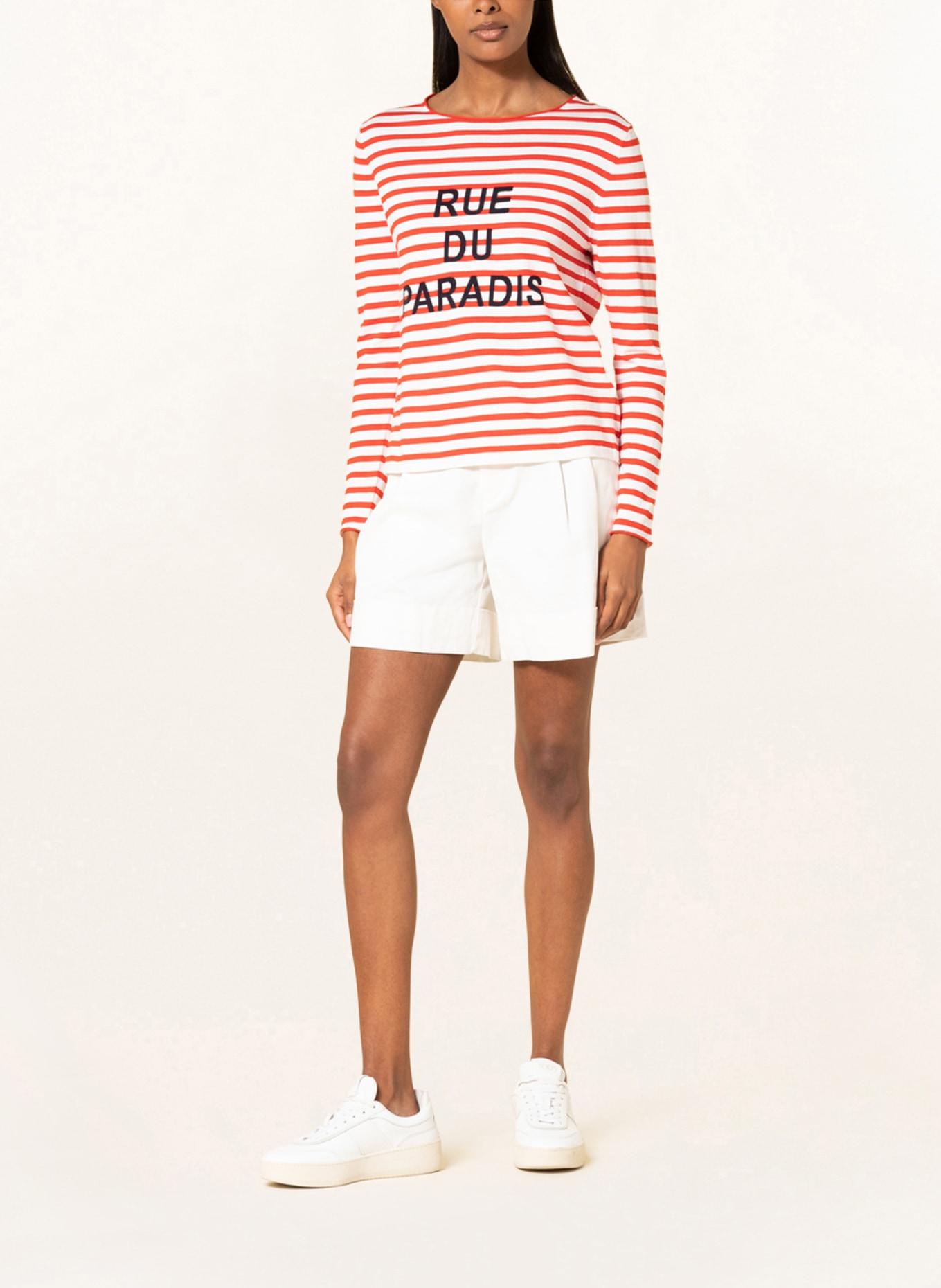ALLUDE Sweater, Color: WHITE/ RED (Image 2)