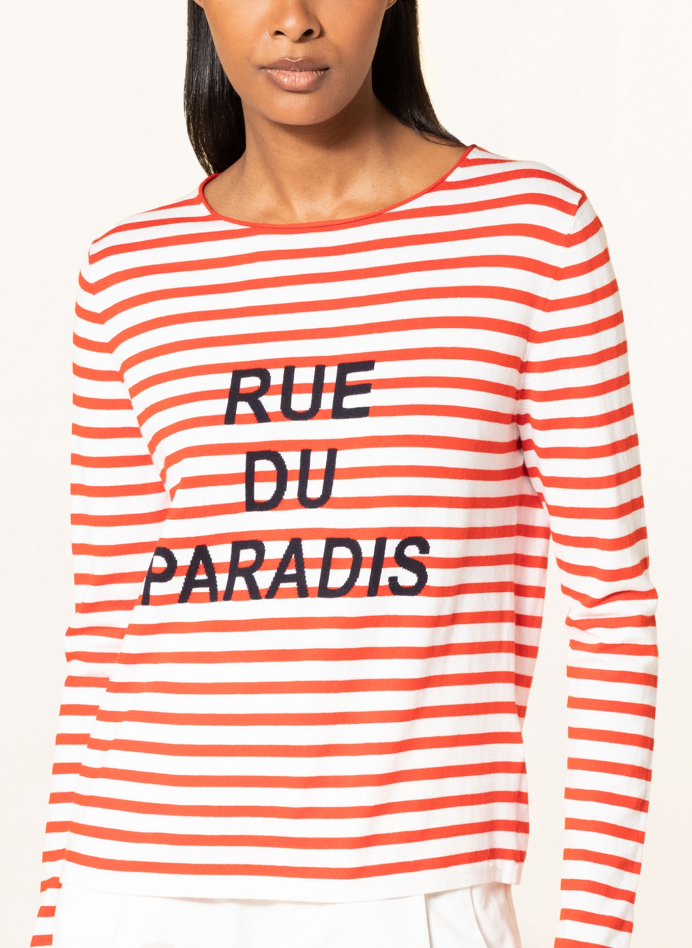ALLUDE Sweater, Color: WHITE/ RED (Image 4)