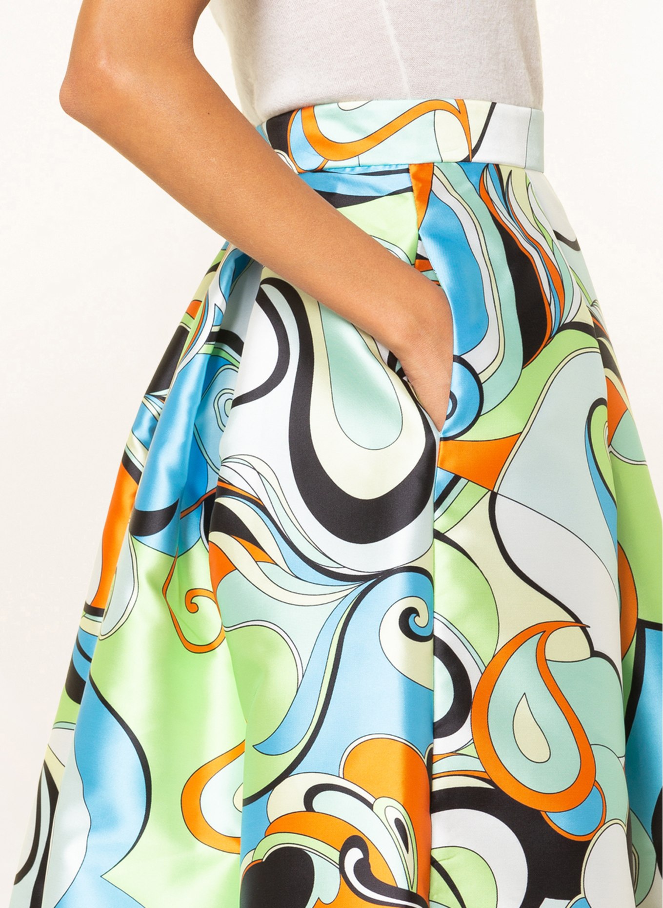LUNATICA MILANO Skirt , Color: BLACK/ ORANGE/ NEON BLUE (Image 4)