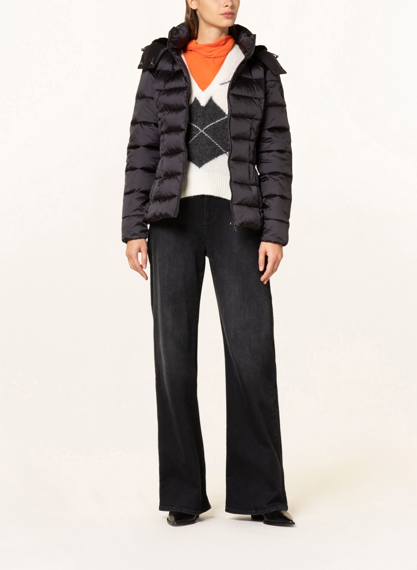 TED BAKER Quilted jacket ABBIIEE with faux fur and removable hood , Color: BLACK (Image 2)