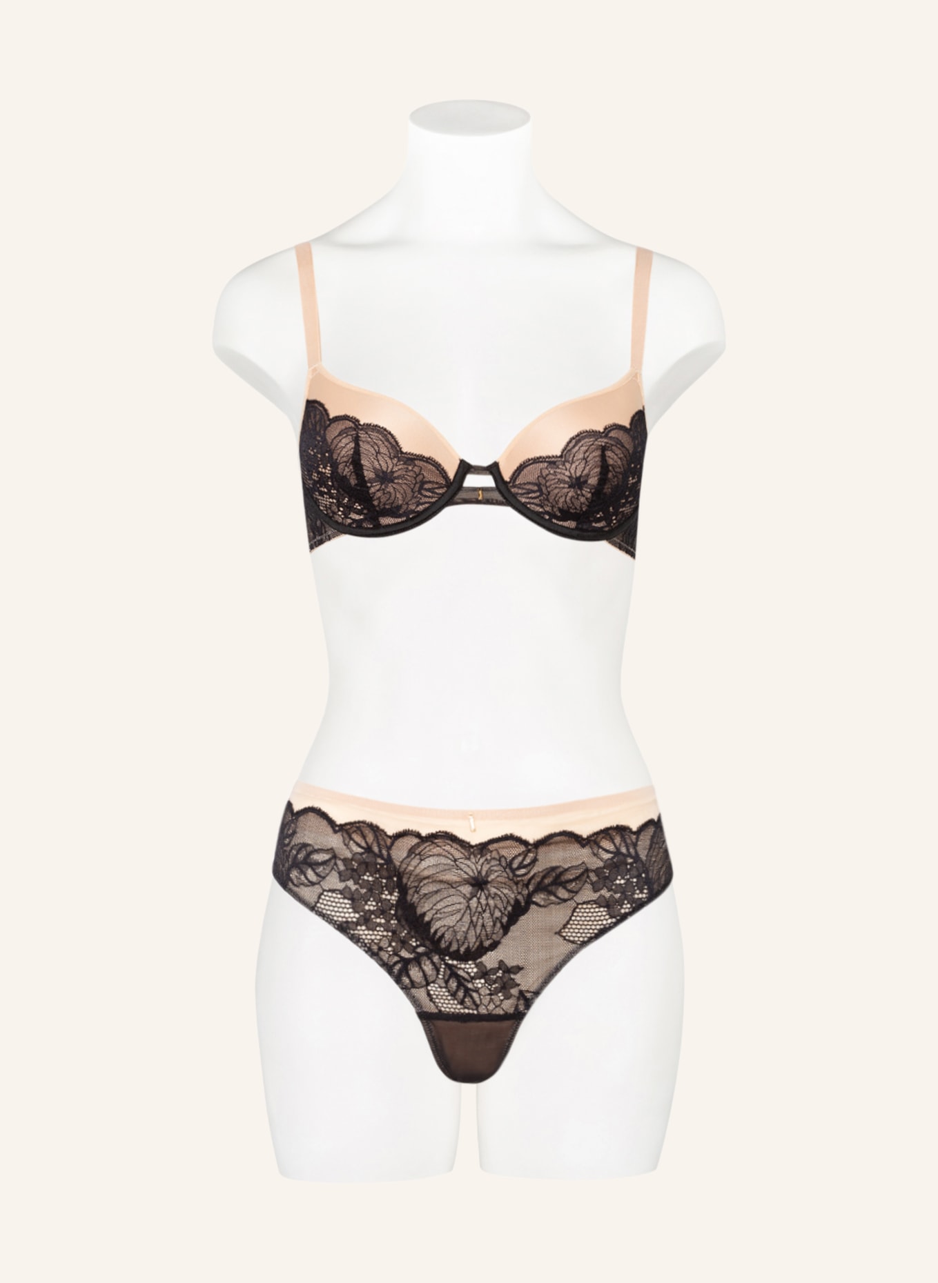CHANTELLE Molded cup bra MIDNIGHT FLOWERS , Color: BLACK/ NUDE (Image 2)