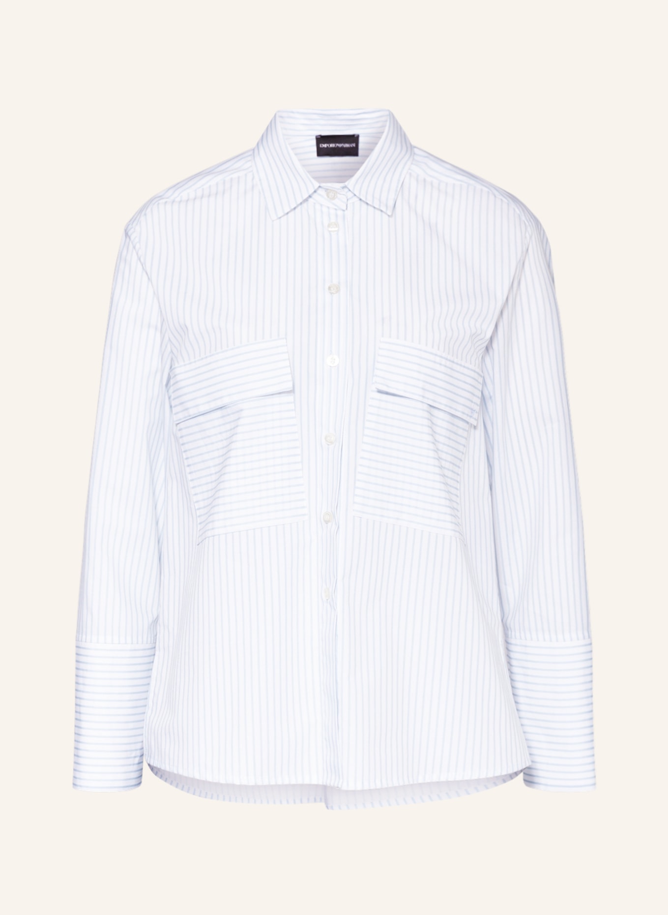 EMPORIO ARMANI Shirt blouse, Color: WHITE/ LIGHT BLUE (Image 1)